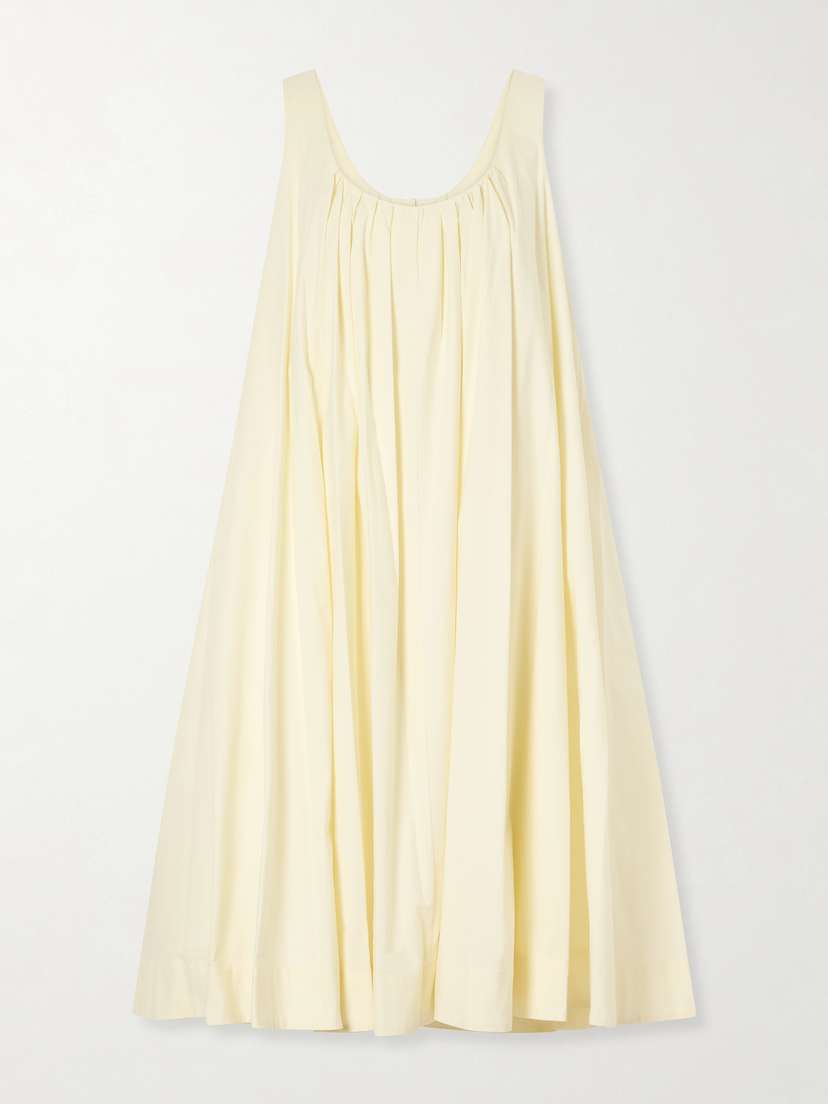 Brandon Maxwell The Lennox Pleated Stretch-cotton Poplin Midi Dress