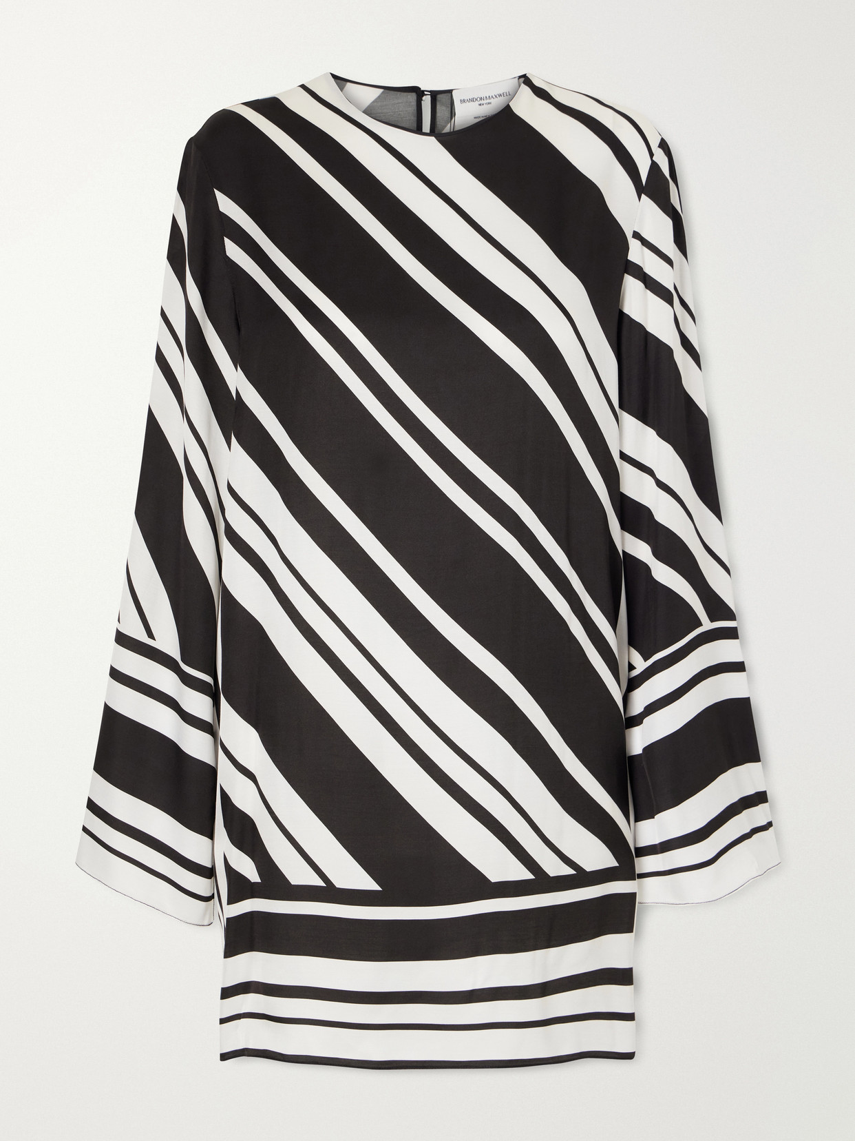 Brandon Maxwell The Leni Striped Twill Mini Dress In Multi