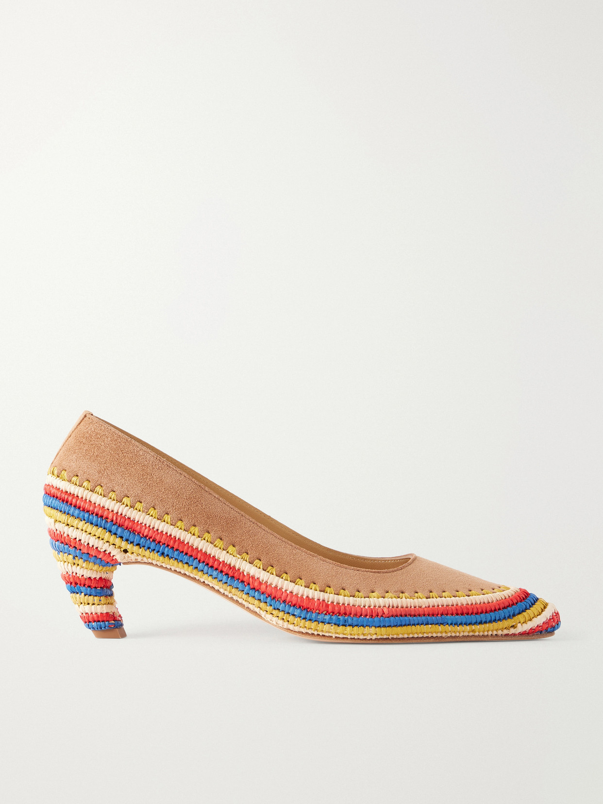 Gabriela Hearst Peggy 50 Crocheted Suede Pumps In Brown