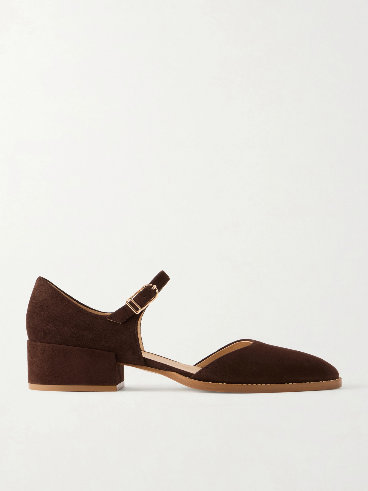 Gabriela Hearst Riley Suede Mary Jane Flats In Brown