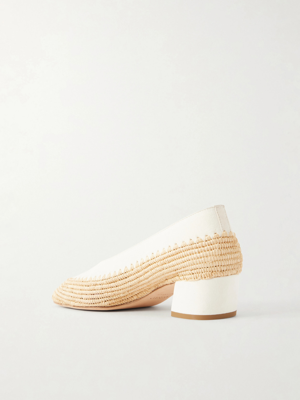 Strength 40 Suede-Trimmed Raffia Pumps