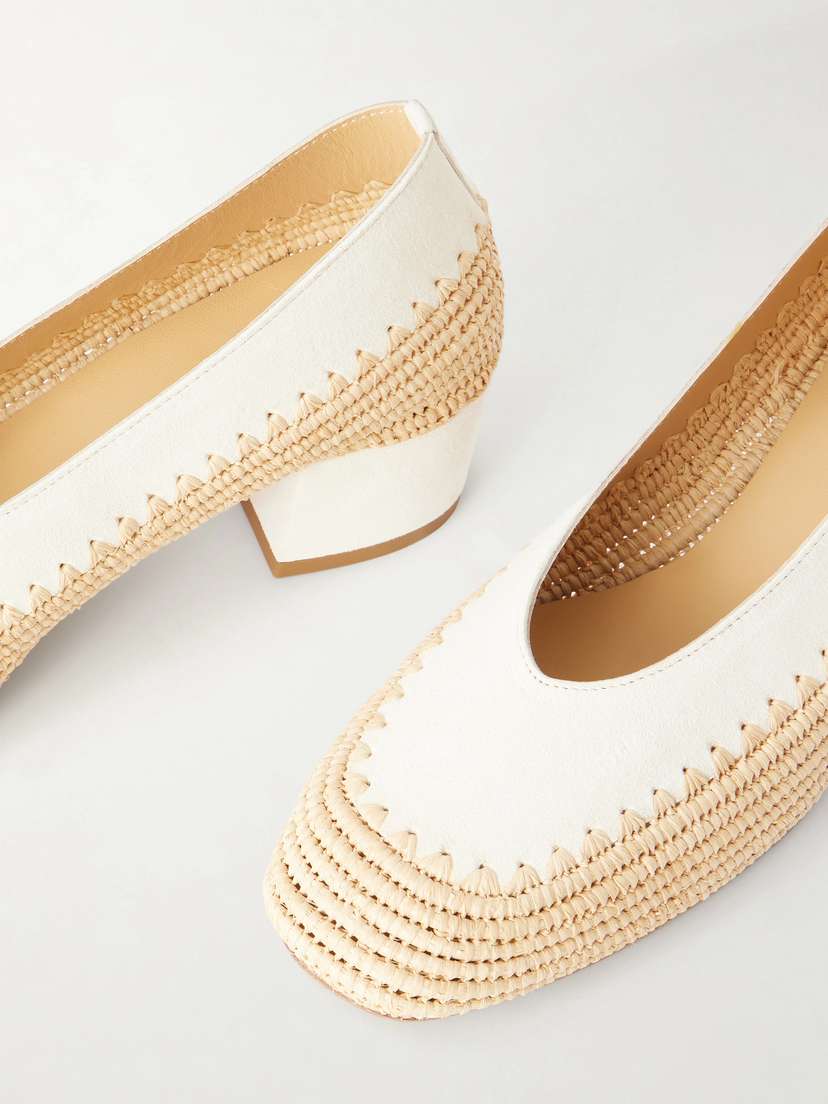 Gabriela Hearst Strength 40 Suede-trimmed Raffia Pumps | Thumbnail 5