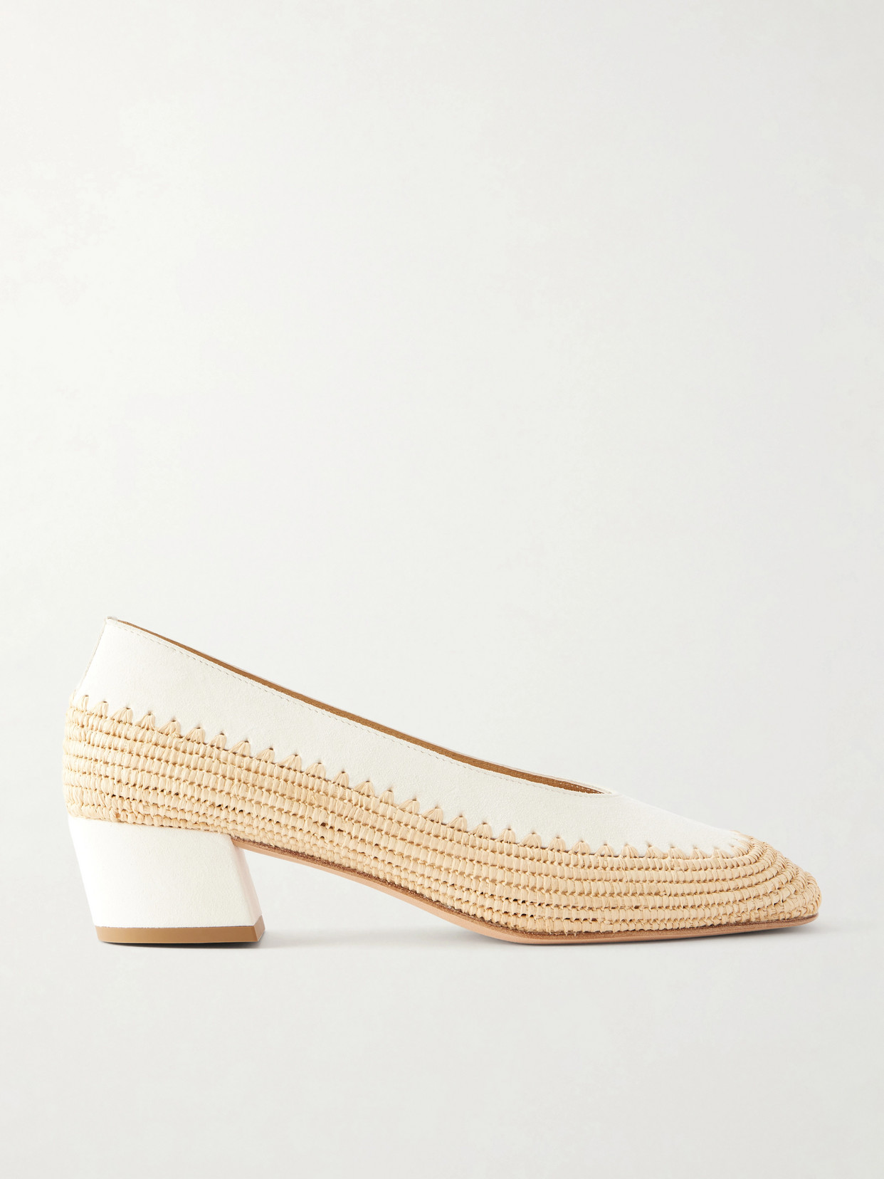 Strength 40 Suede-Trimmed Raffia Pumps