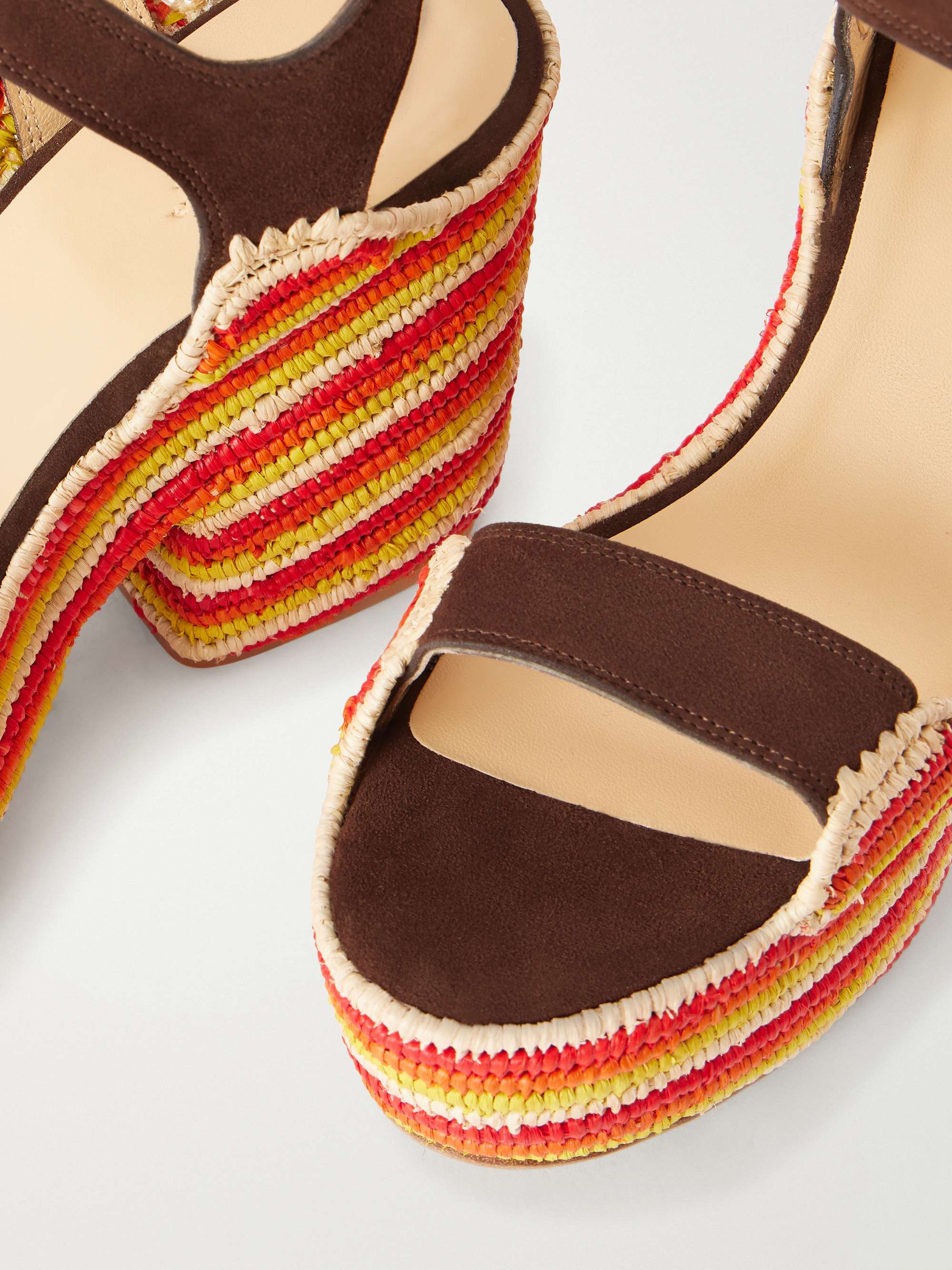 フランス パニエ・アストゥーリ キャレ GABRIELA HEARST Dardis 100 crocheted suede platform sandals | NET