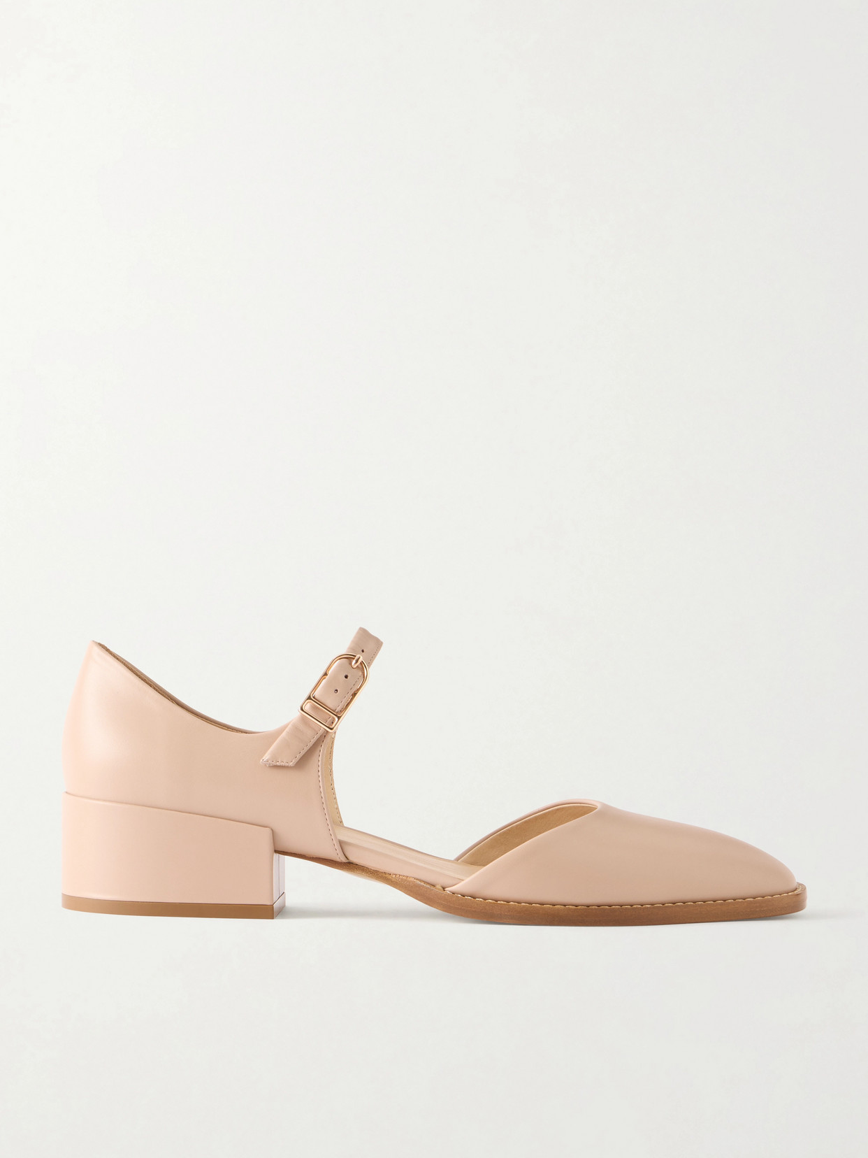 Gabriela Hearst Riley Leather Mary Jane Flats In Animal Print