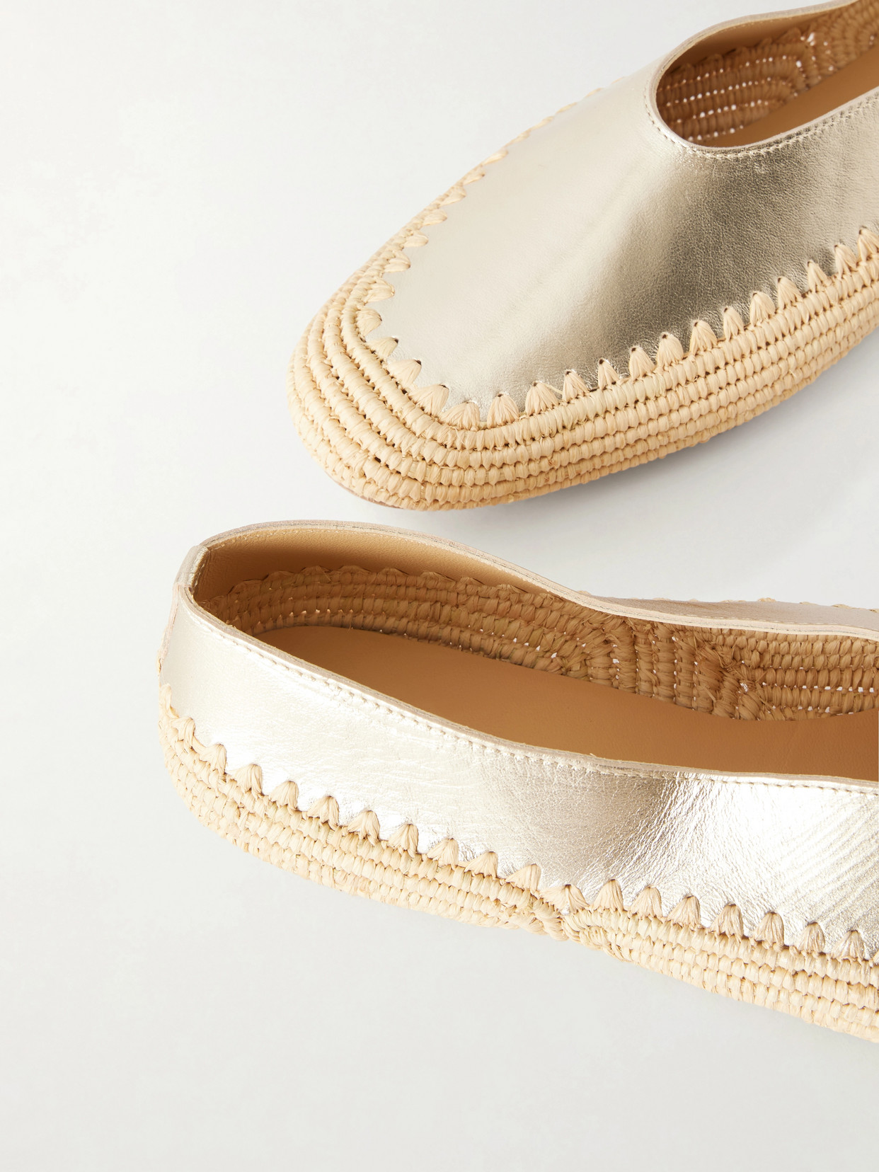 Strength Suede And Raffia Ballet Flats