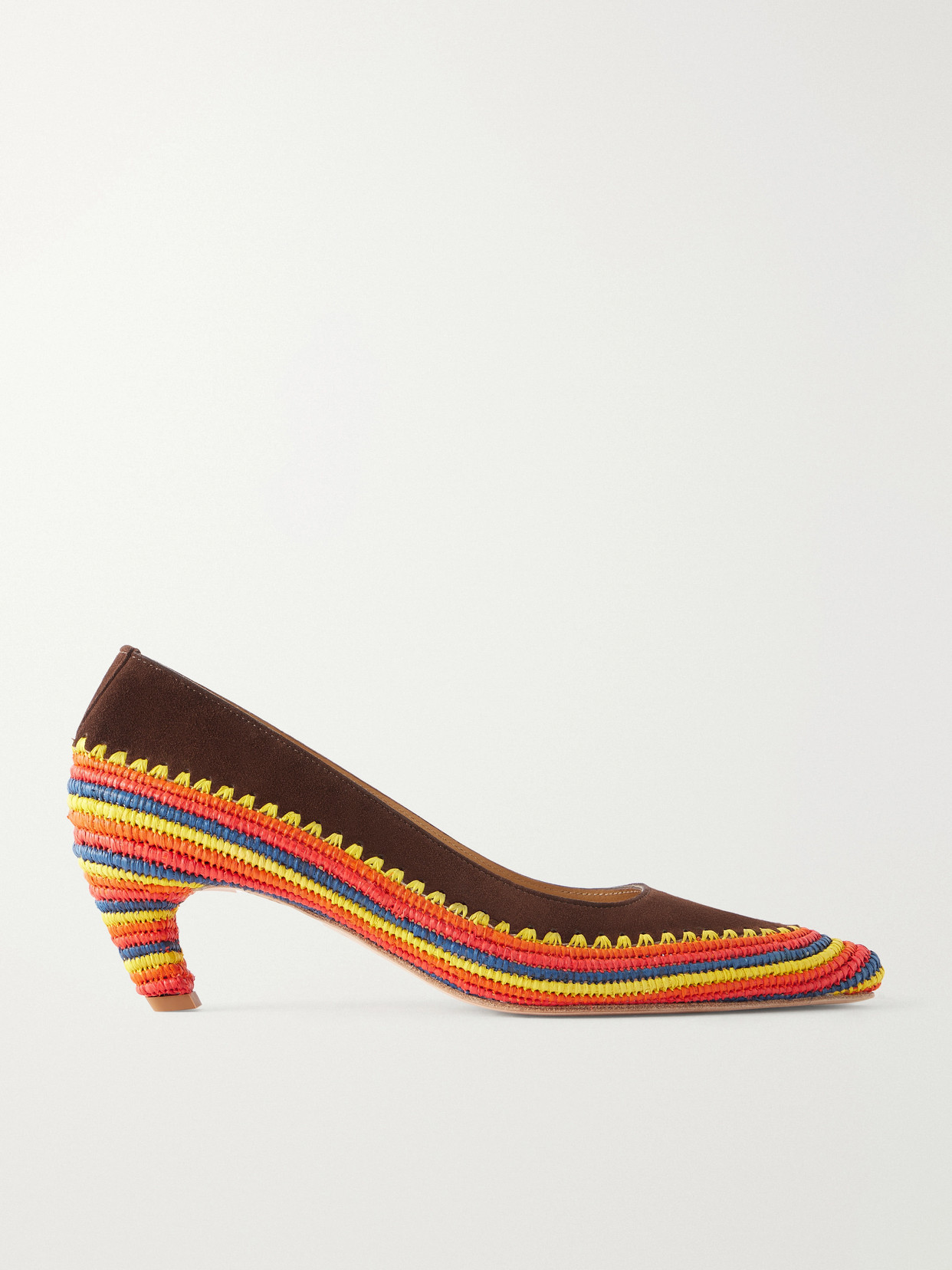 Gabriela Hearst Peggy 50 Crocheted Suede Pumps In Brown