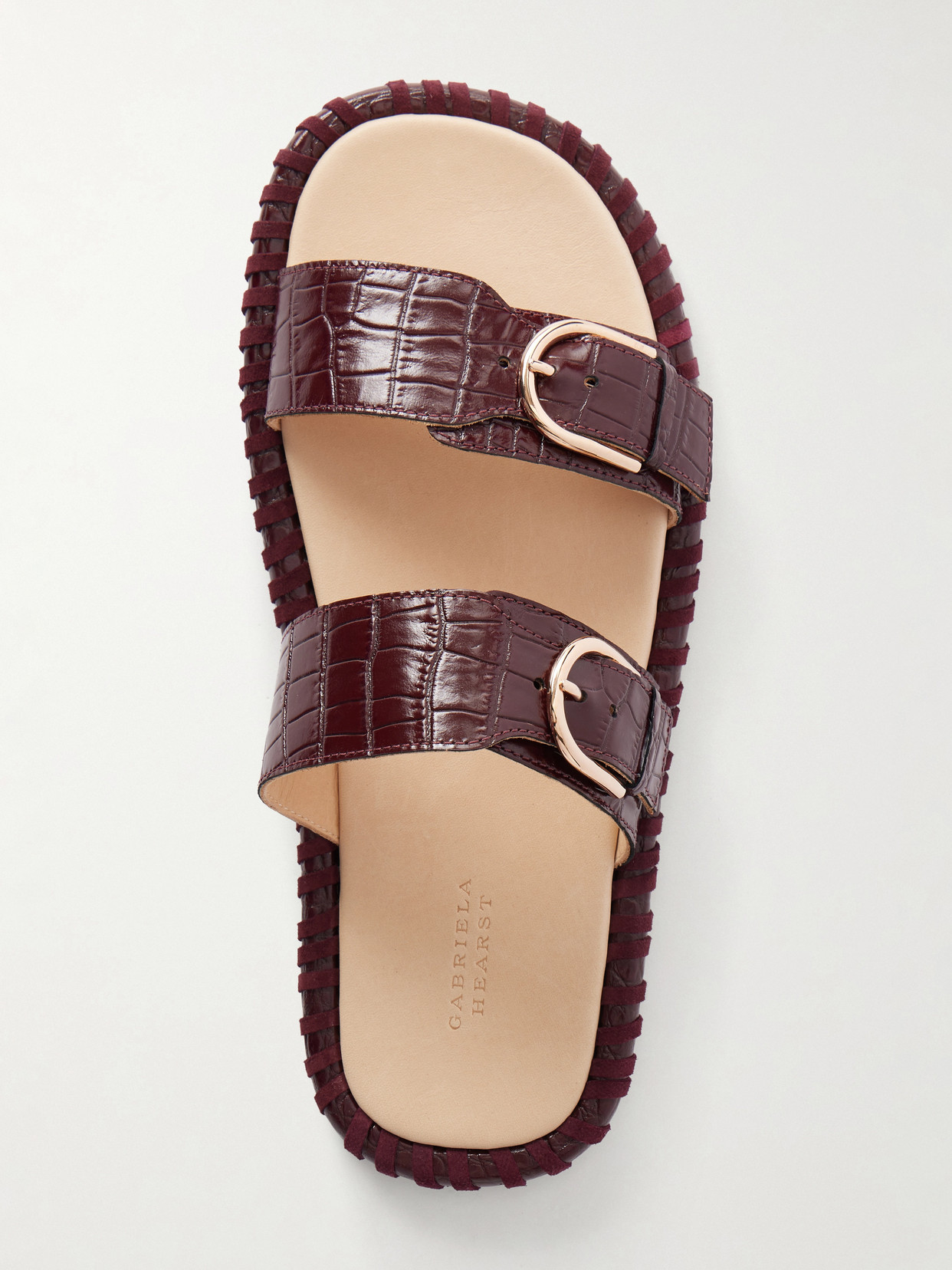 Sage Croc-Effect Flats