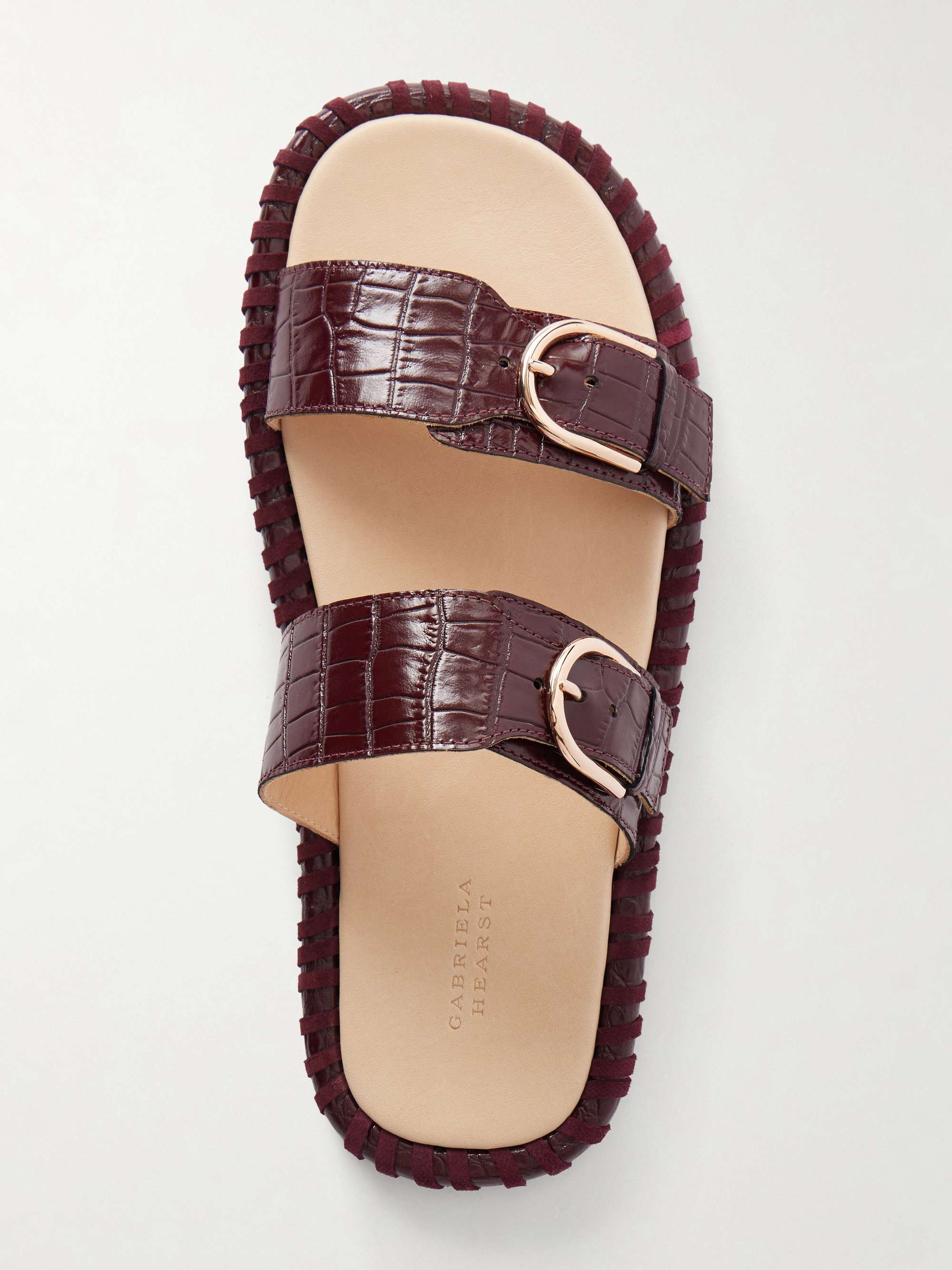 GABRIELA HEARST Sage croc-effect leather flats | NET-A-PORTER