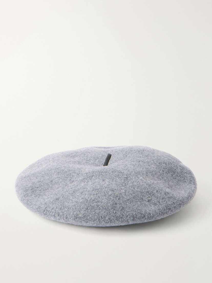 Brunello Cucinelli Embellished Wool-felt Beret | Thumbnail 4 Brunello Cucinelli Embellished Wool-felt Beret | Thumbnail 4