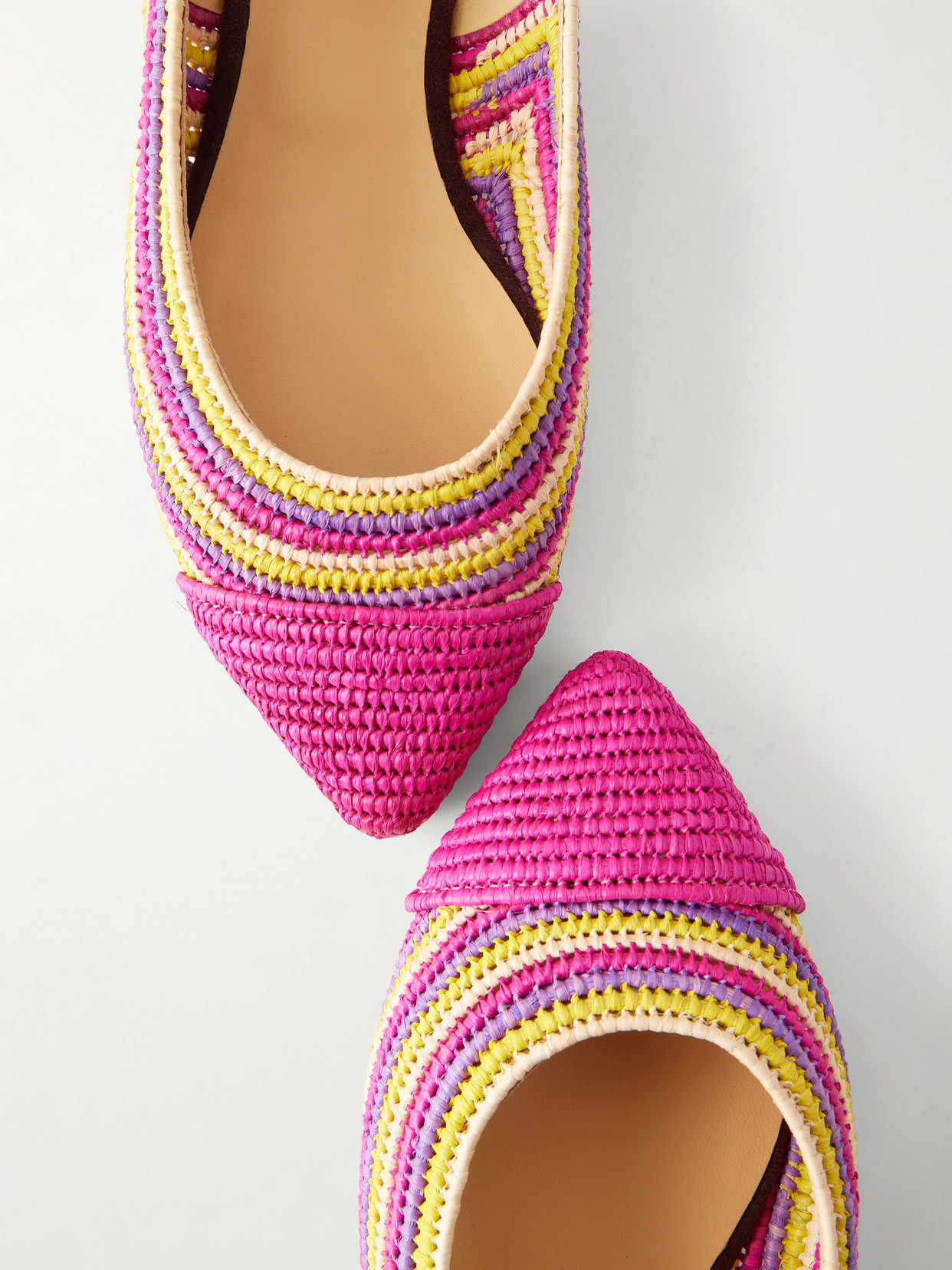 Strength Crocheted-Raffia Ballet Flats
