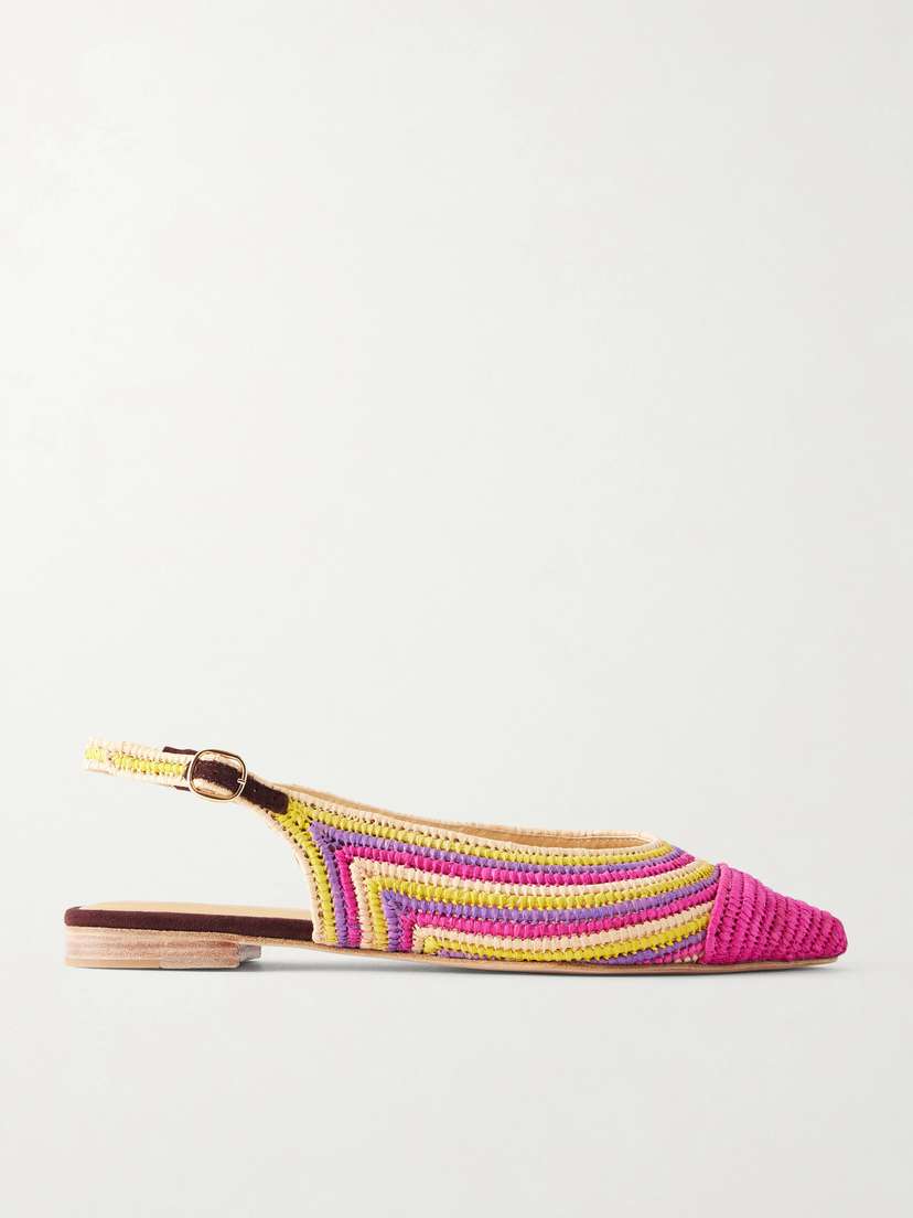 Gabriela Hearst Strength Crocheted-raffia Ballet Flats