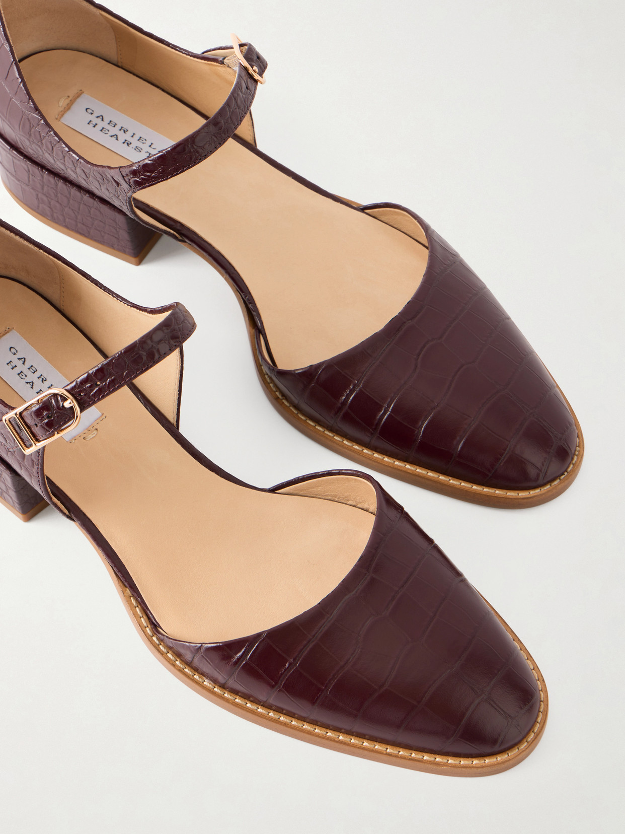 Riley Croc-Effect Leather Mary Jane Flats