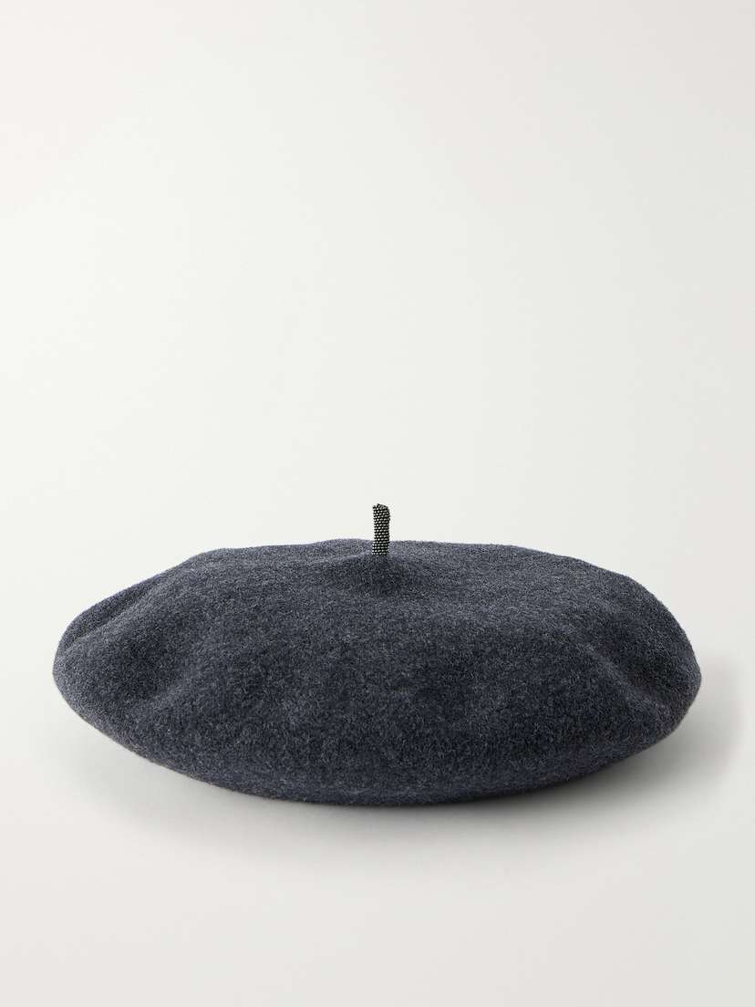Brunello Cucinelli Embellished Wool-felt Beret | Thumbnail 4 Brunello Cucinelli Embellished Wool-felt Beret | Thumbnail 4
