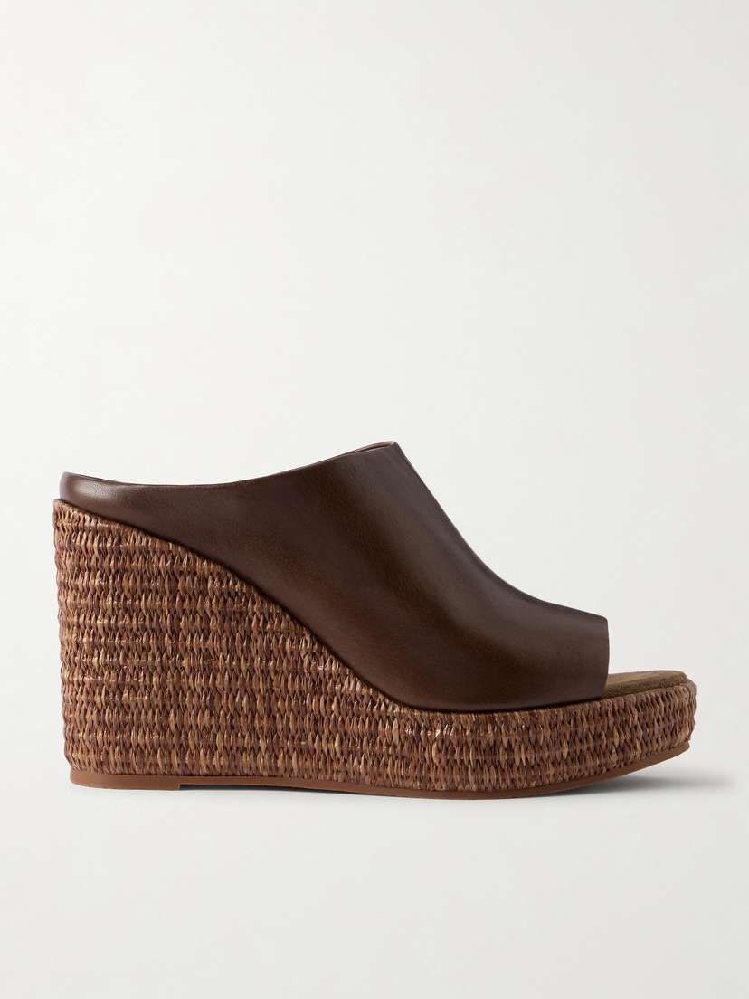Brunello Cucinelli Leather Platform Wedge Espadrille Sandals | Thumbnail 6 Brunello Cucinelli Leather Platform Wedge Espadrille Sandals | Thumbnail 6