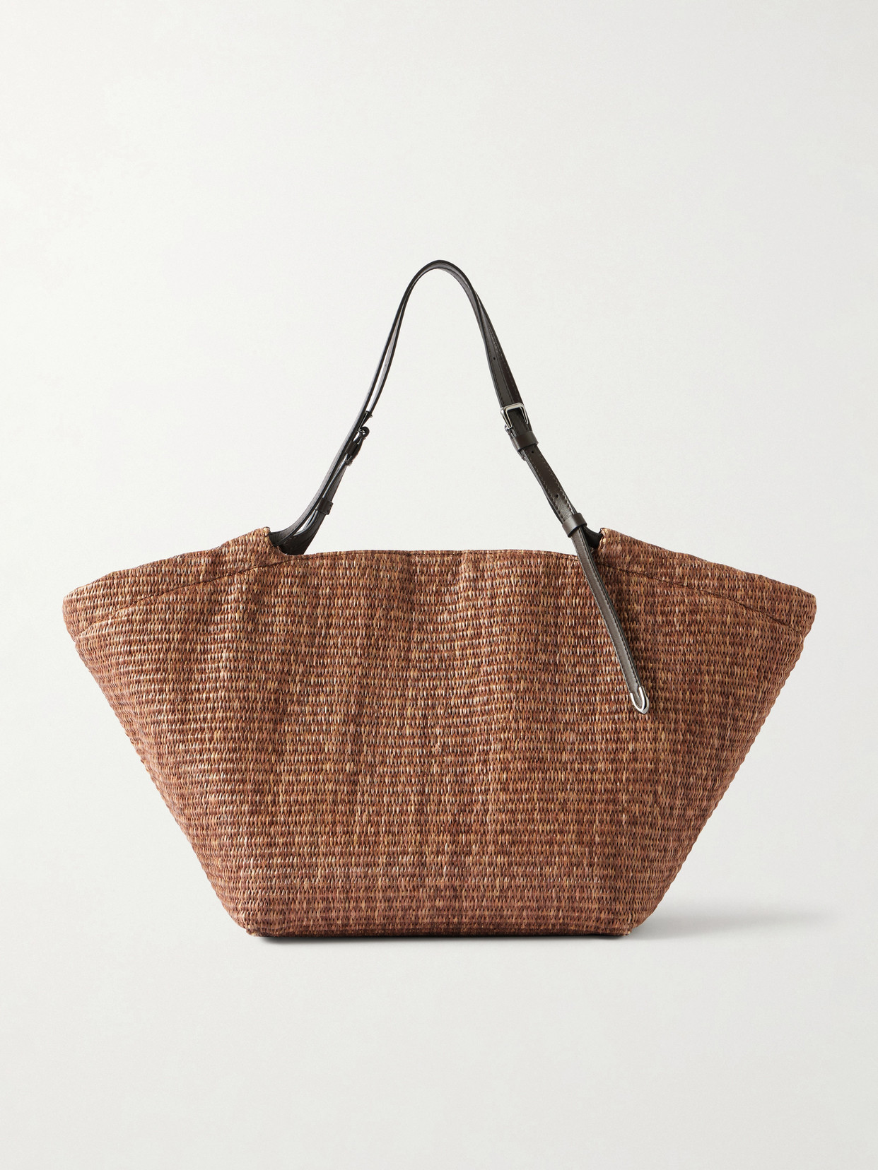 Brunello Cucinelli Leather-trimmed Raffia Tote In Brown