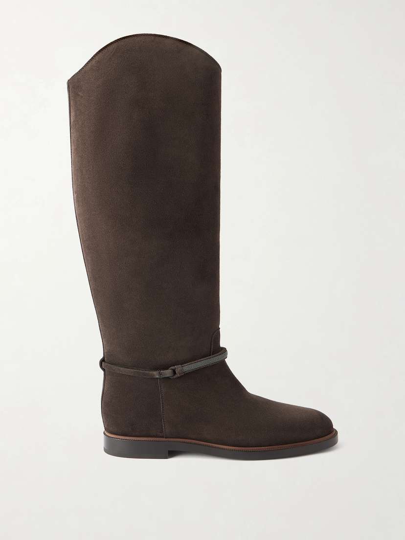 Brunello Cucinelli Embellished Suede Boots | Thumbnail 6 Brunello Cucinelli Embellished Suede Boots | Thumbnail 6