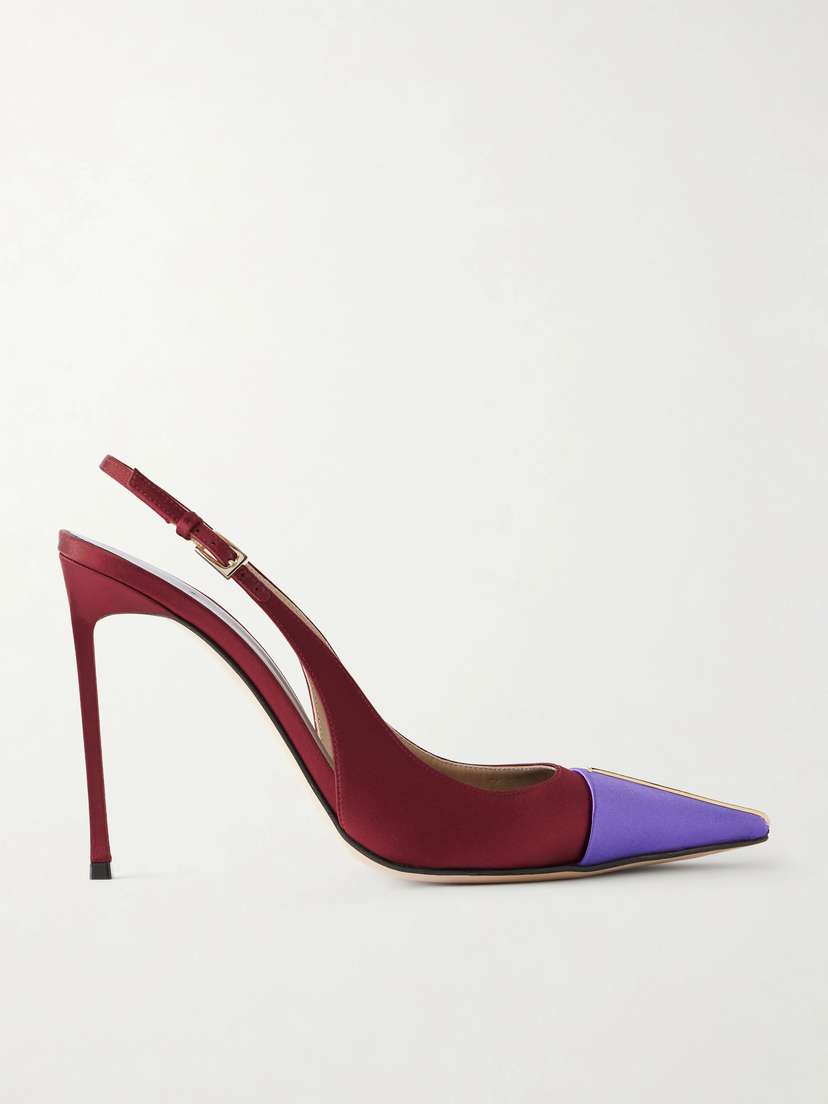 Tom Ford 105 Crystal-embellished Satin Slingback Pumps