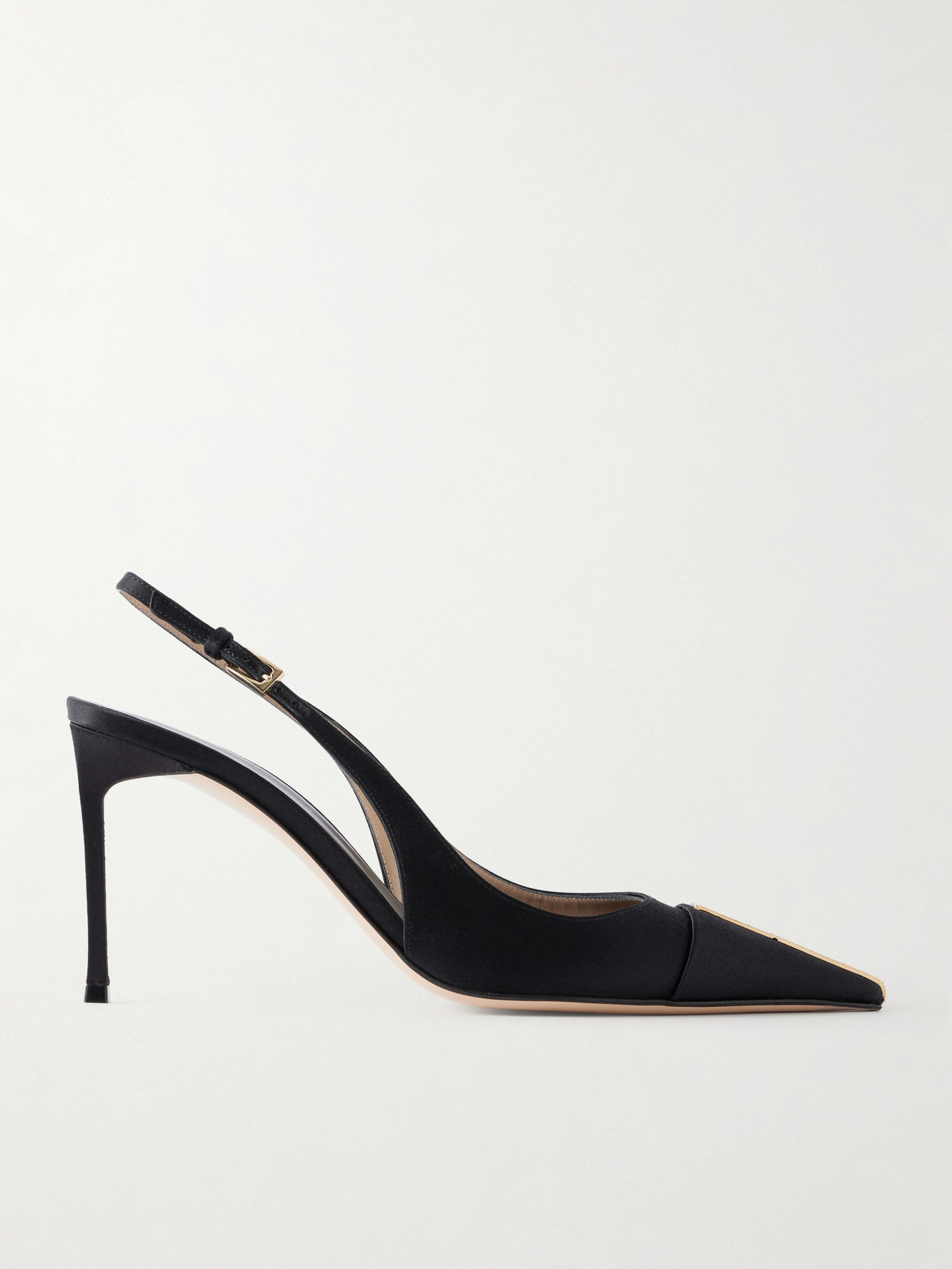Tom Ford 85 Crystal-embellished Satin Slingback Pumps In Black