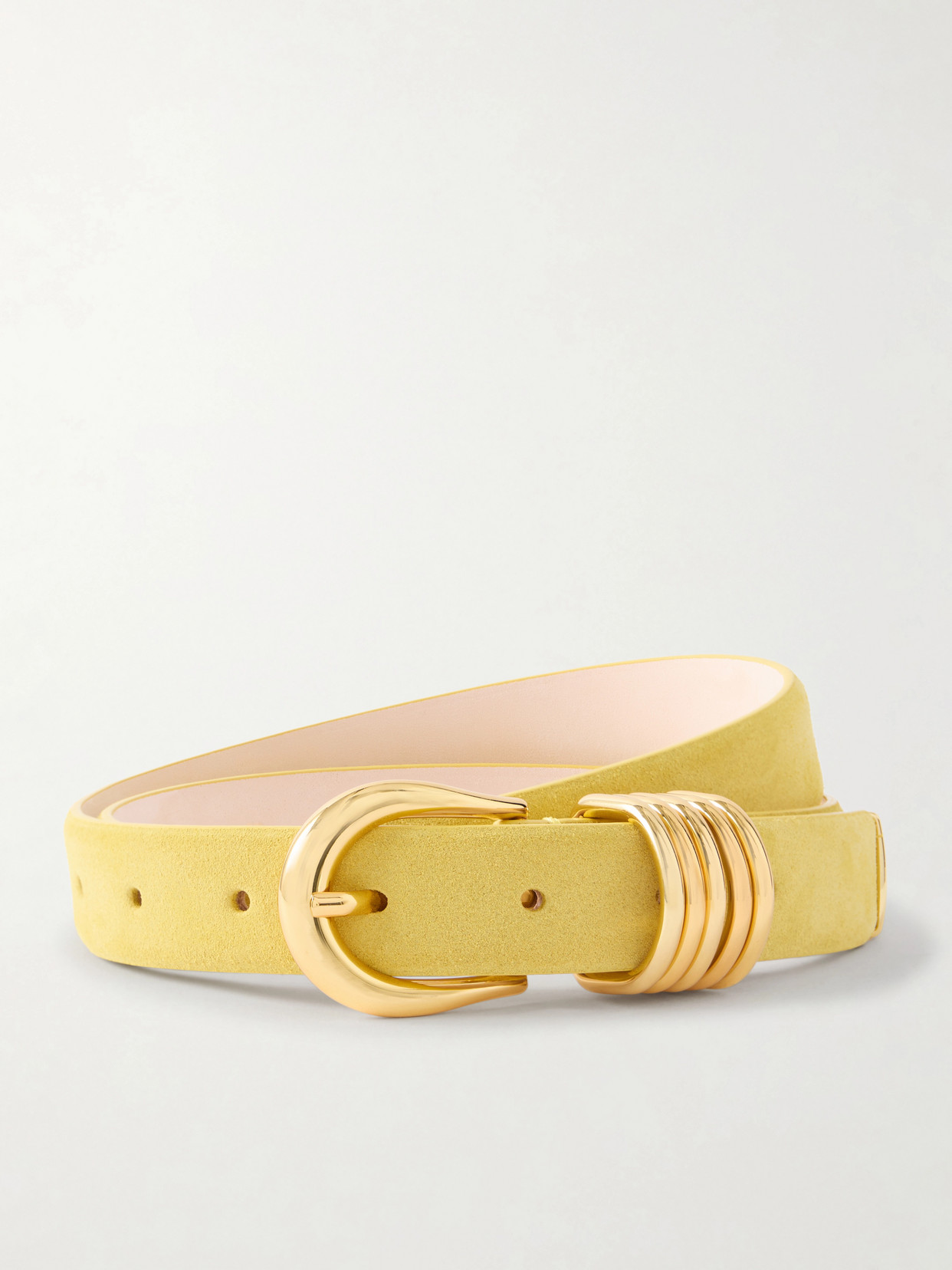 Dehanche 2.5 Cm Hollyhock Suede Belt In Yellow