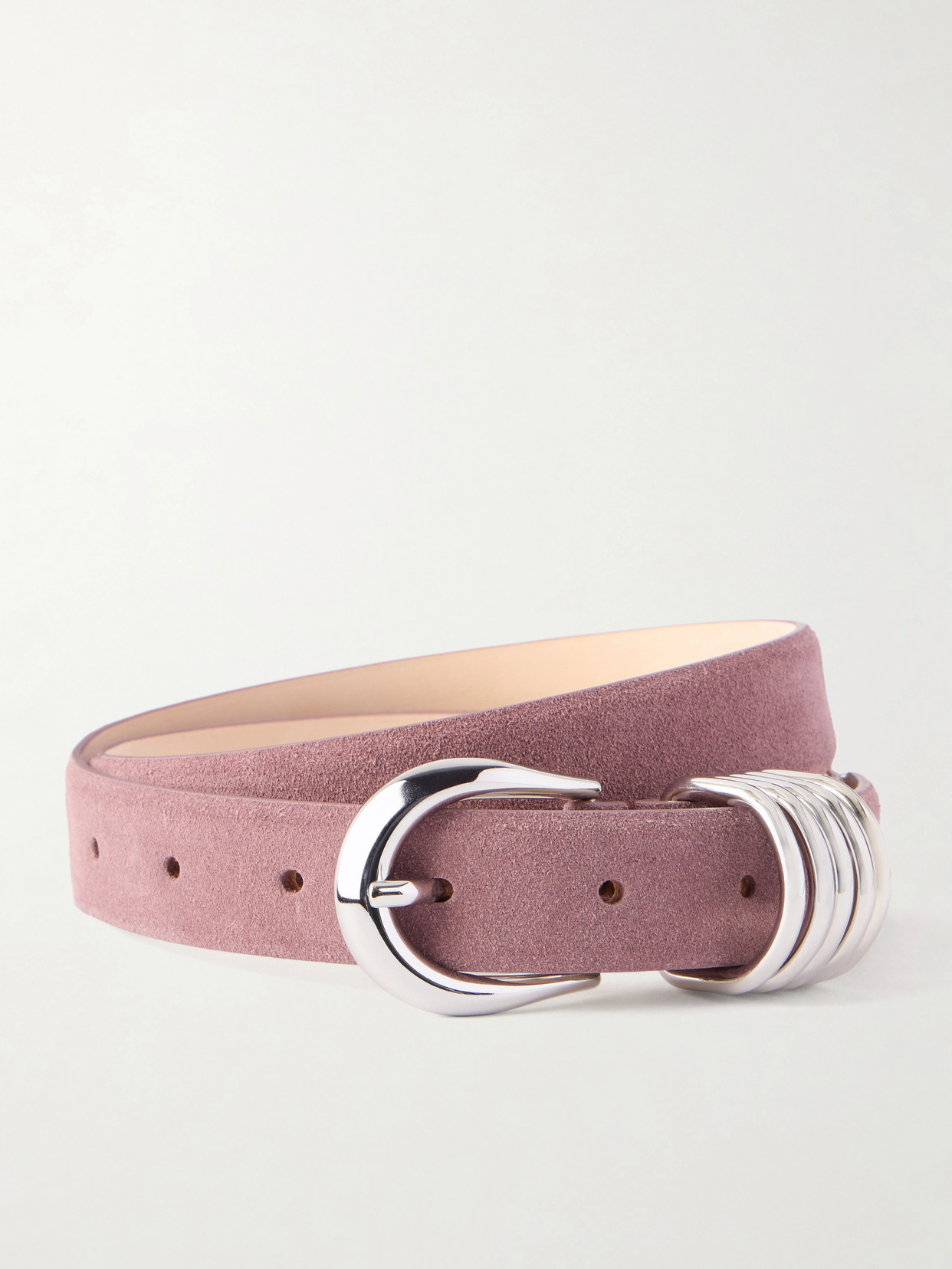 Dehanche 2.5 Cm Hollyhock Suede Belt In Pink