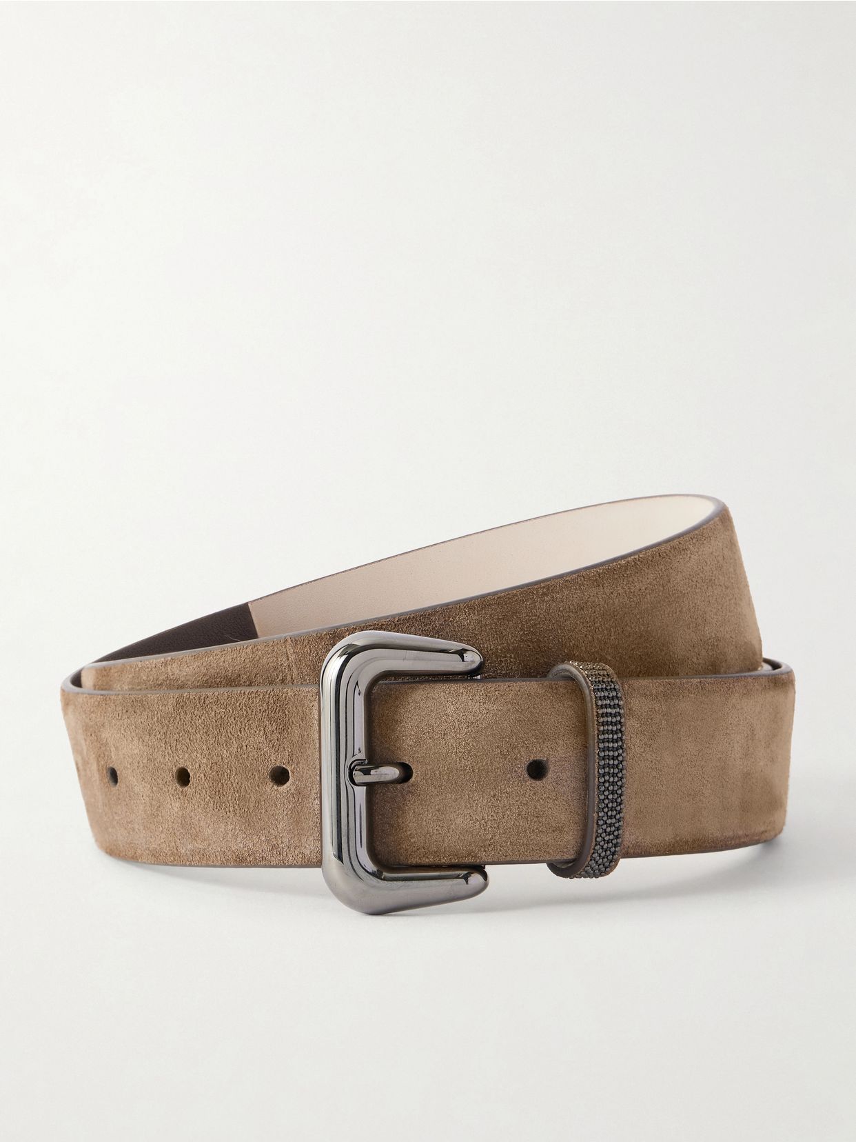 monili embellished suede belt
