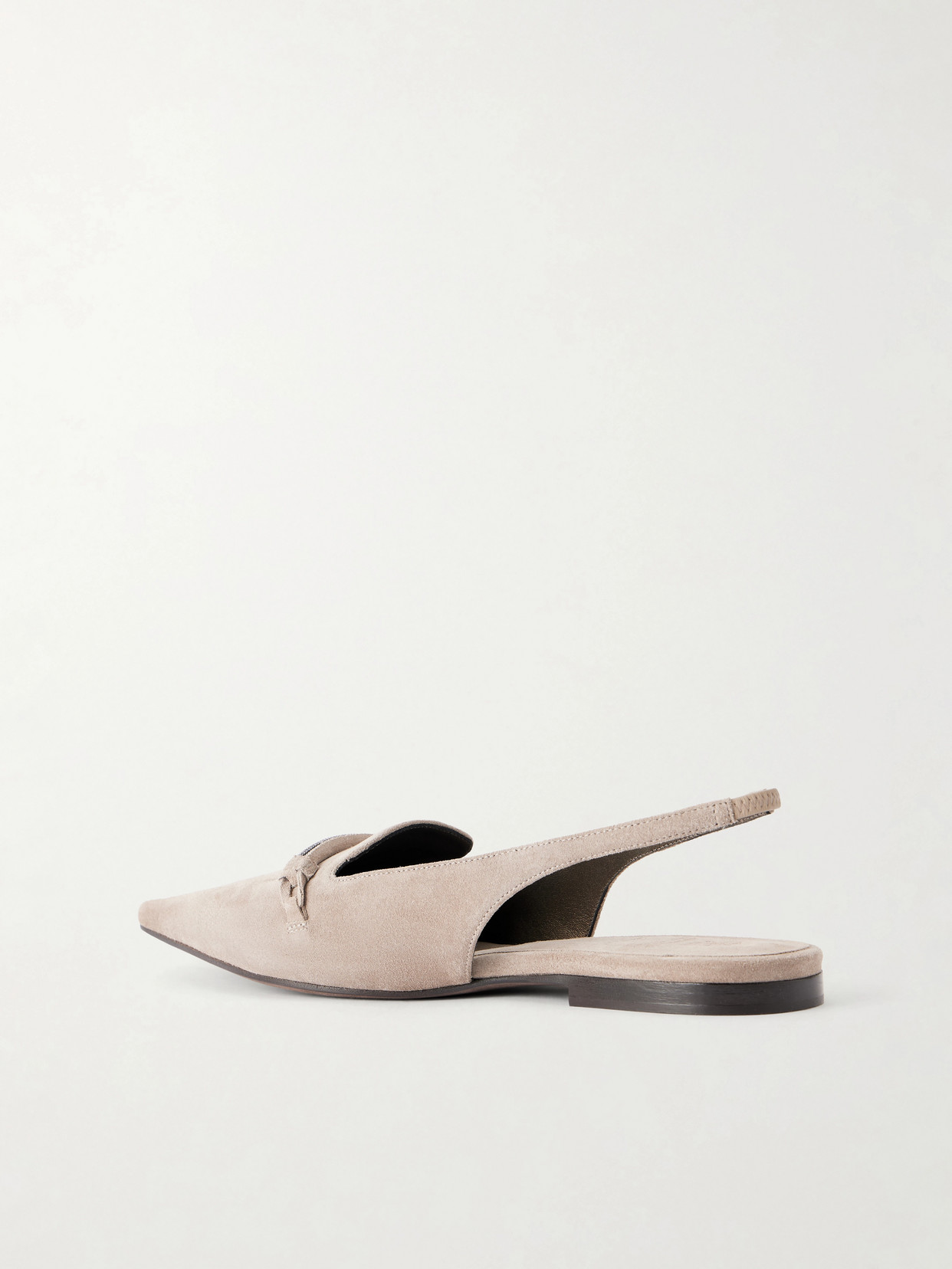 Suede Pointed-Toe Slingback