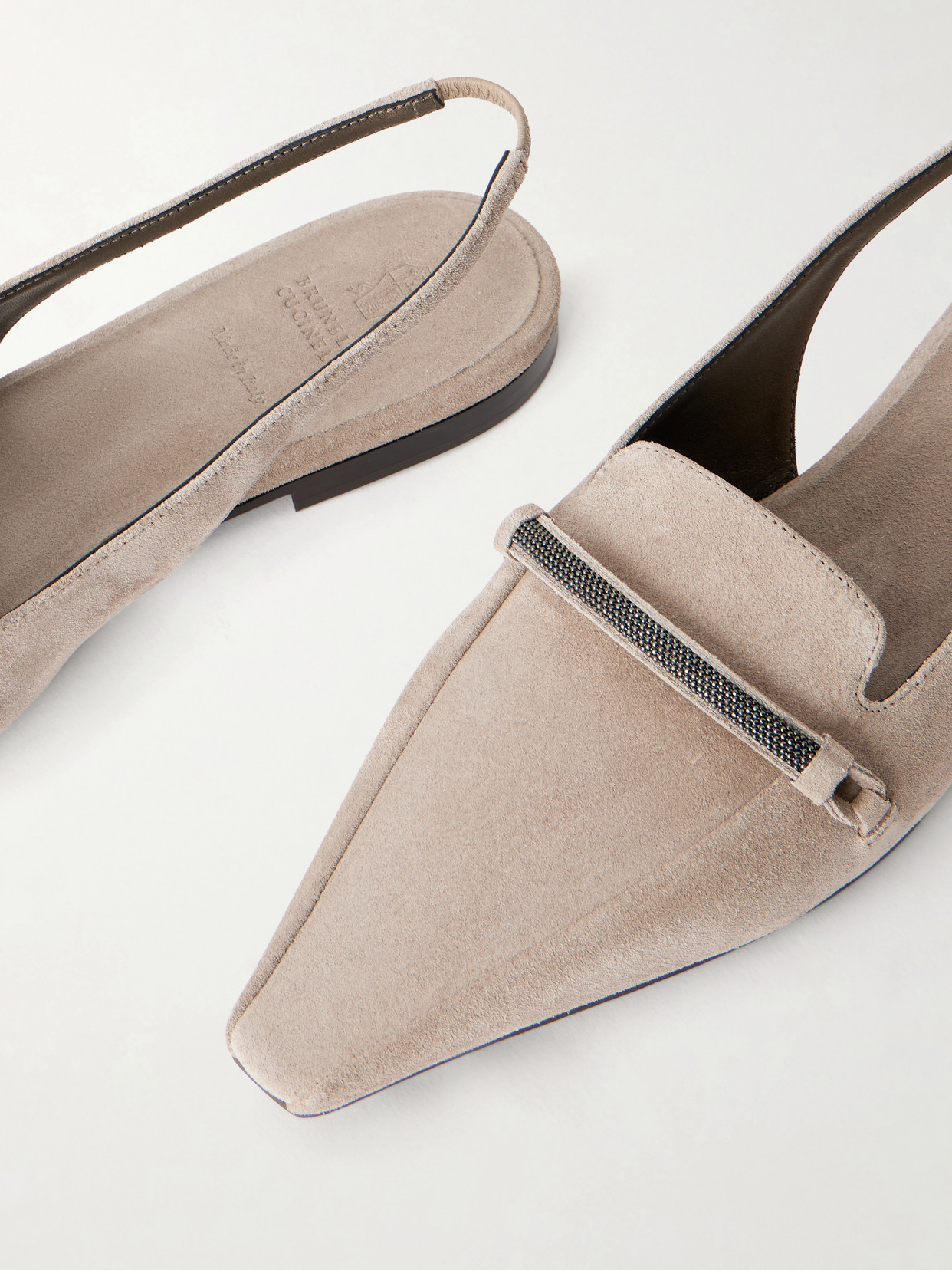 Suede Pointed-Toe Slingback