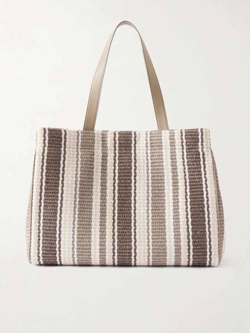 Brunello Cucinelli Striped Leather-trimmed Raffia Tote | Thumbnail 7 Brunello Cucinelli Striped Leather-trimmed Raffia Tote | Thumbnail 7