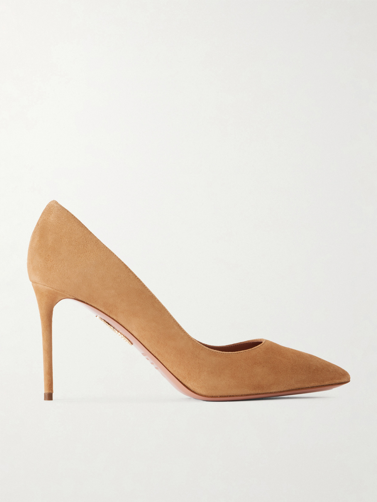 Aquazzura Purist 85 Suede Pumps In Brown