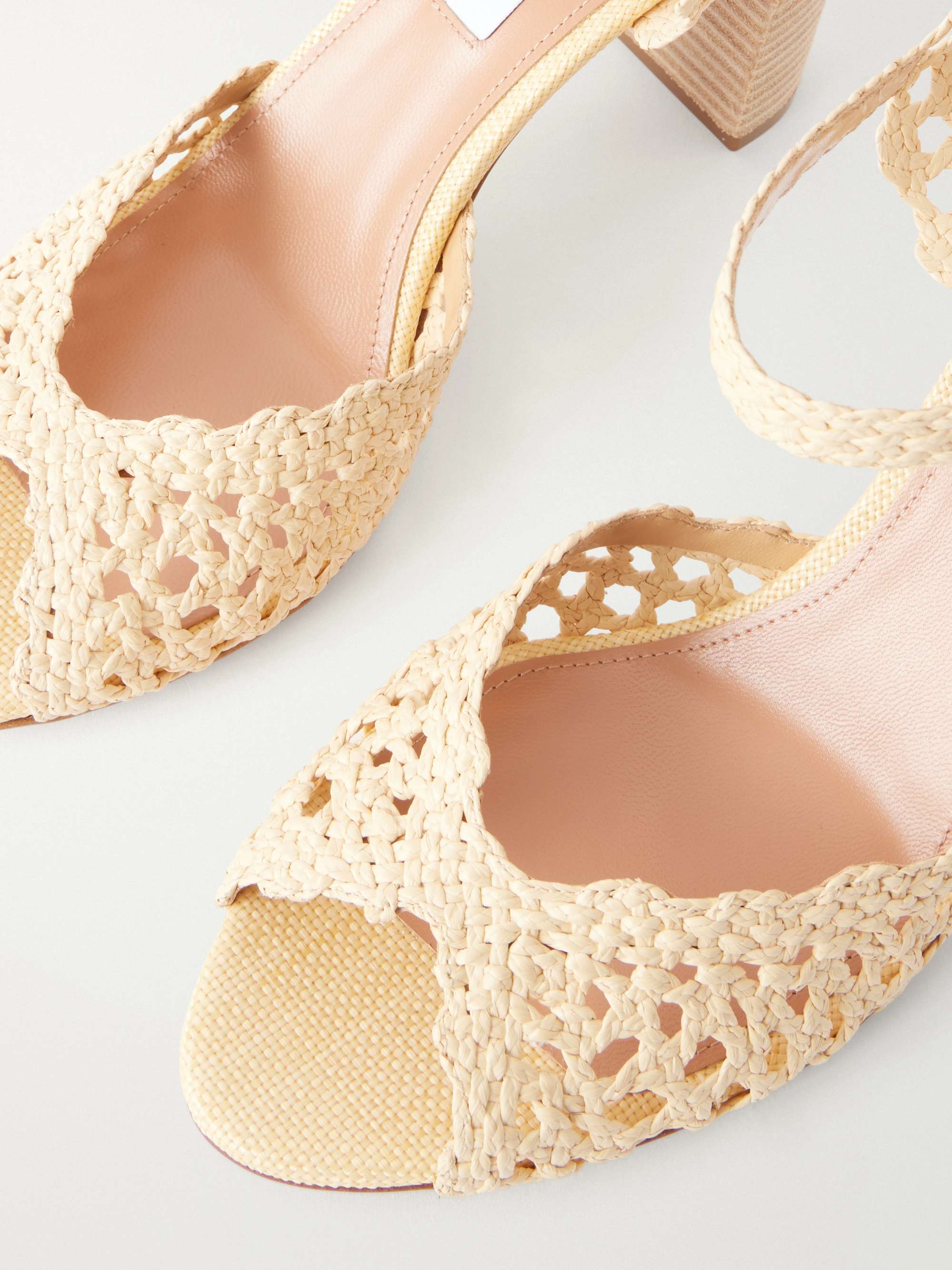 AQUAZZURA Bossa Nova 85 raffia sandals | NET-A-PORTER