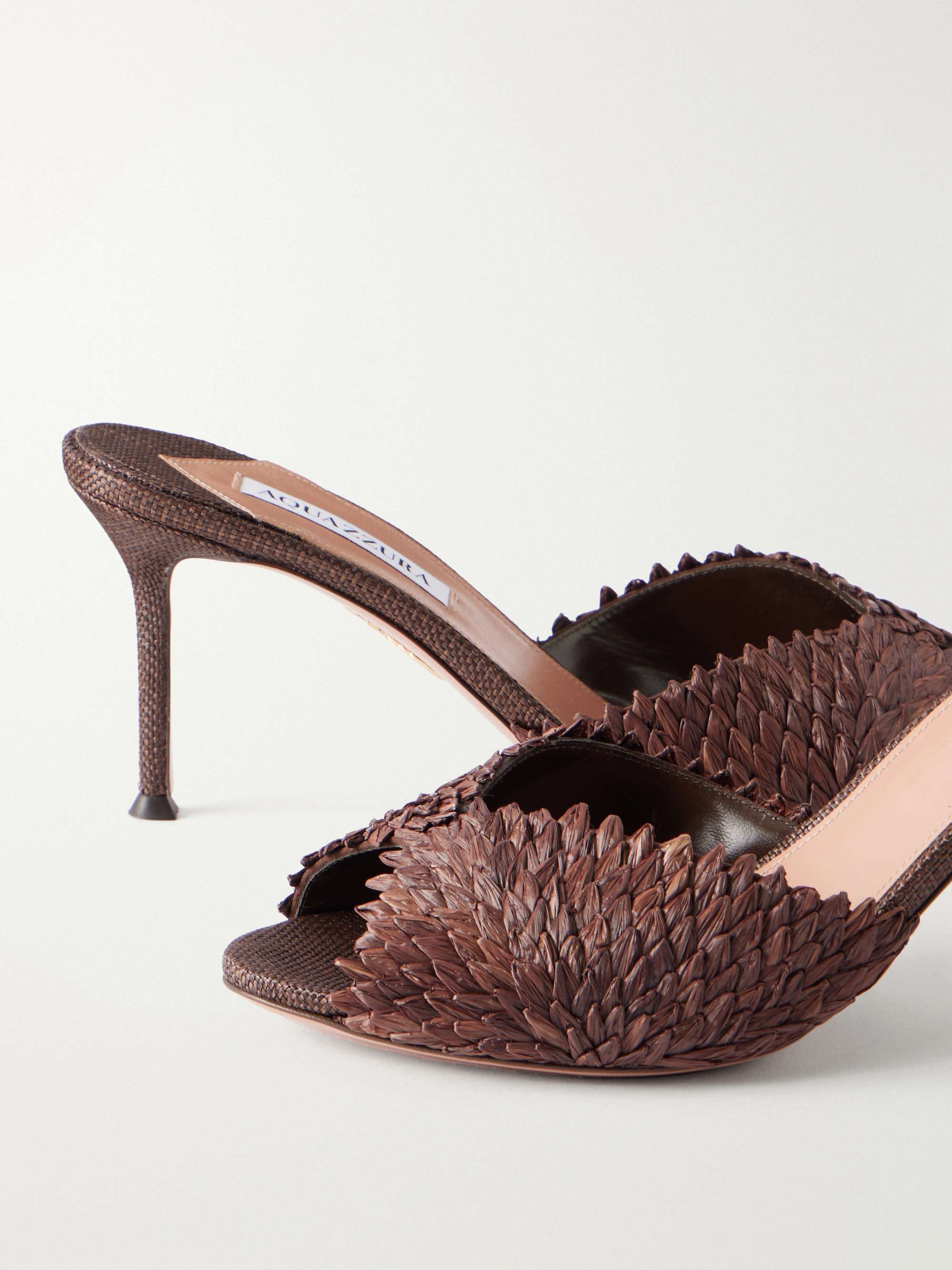 Rio。 AQUAZZURA Rio Flirt 75 raffia mules | NET-A-PORTER