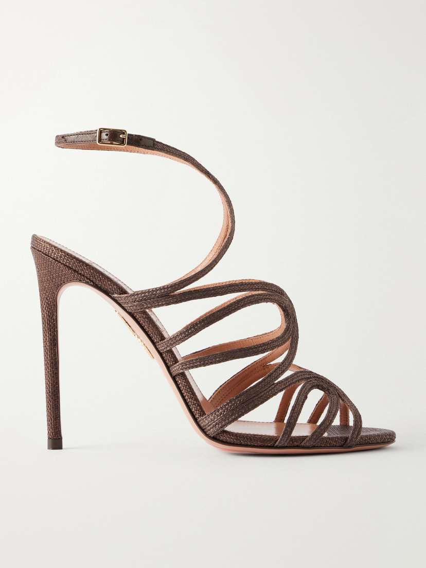 Aquazzura Serenade 105 Raffia Sandals