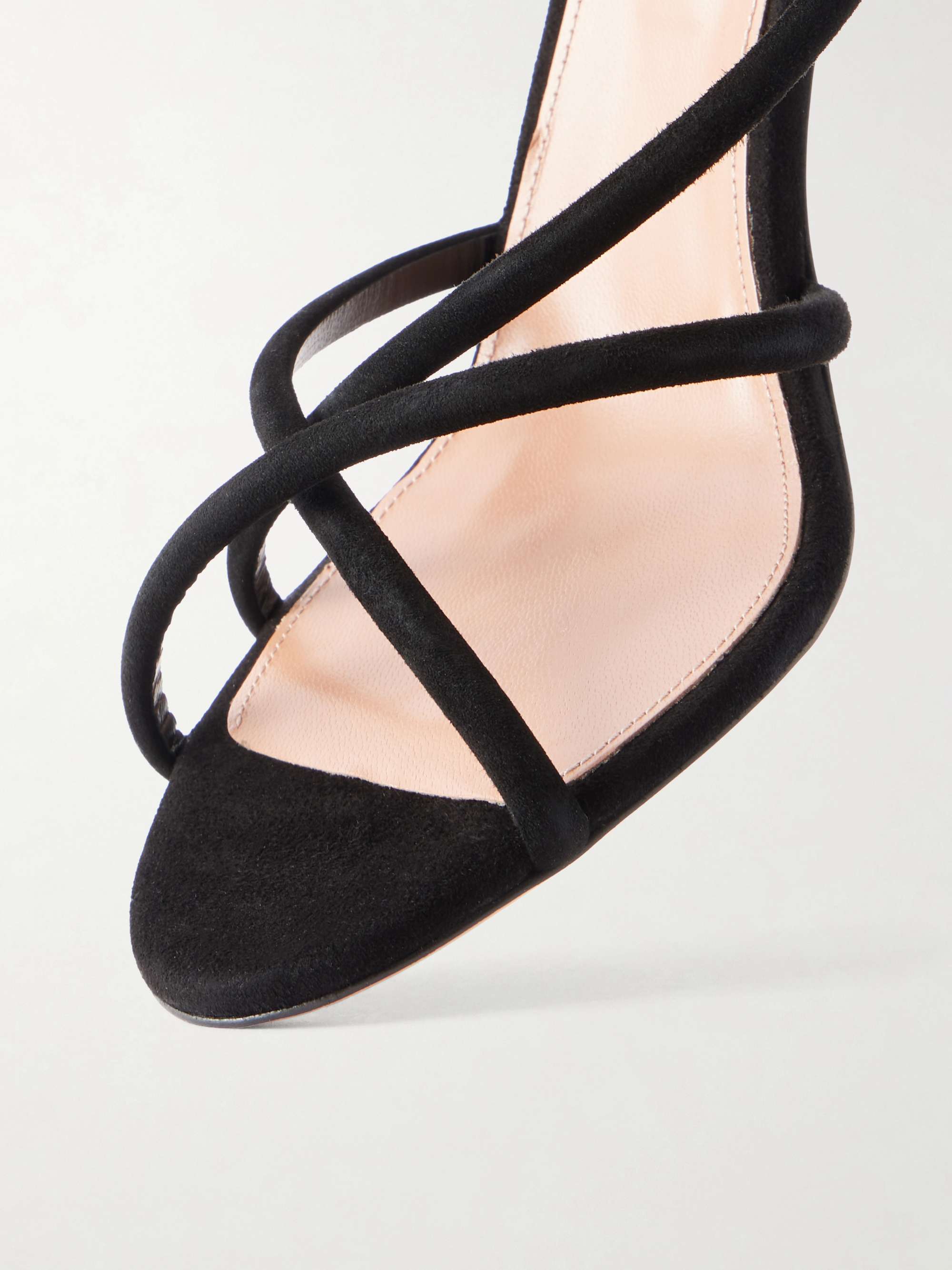 AQUAZZURA Horizon 85mm strap suede leather sandal | NET-A-PORTER