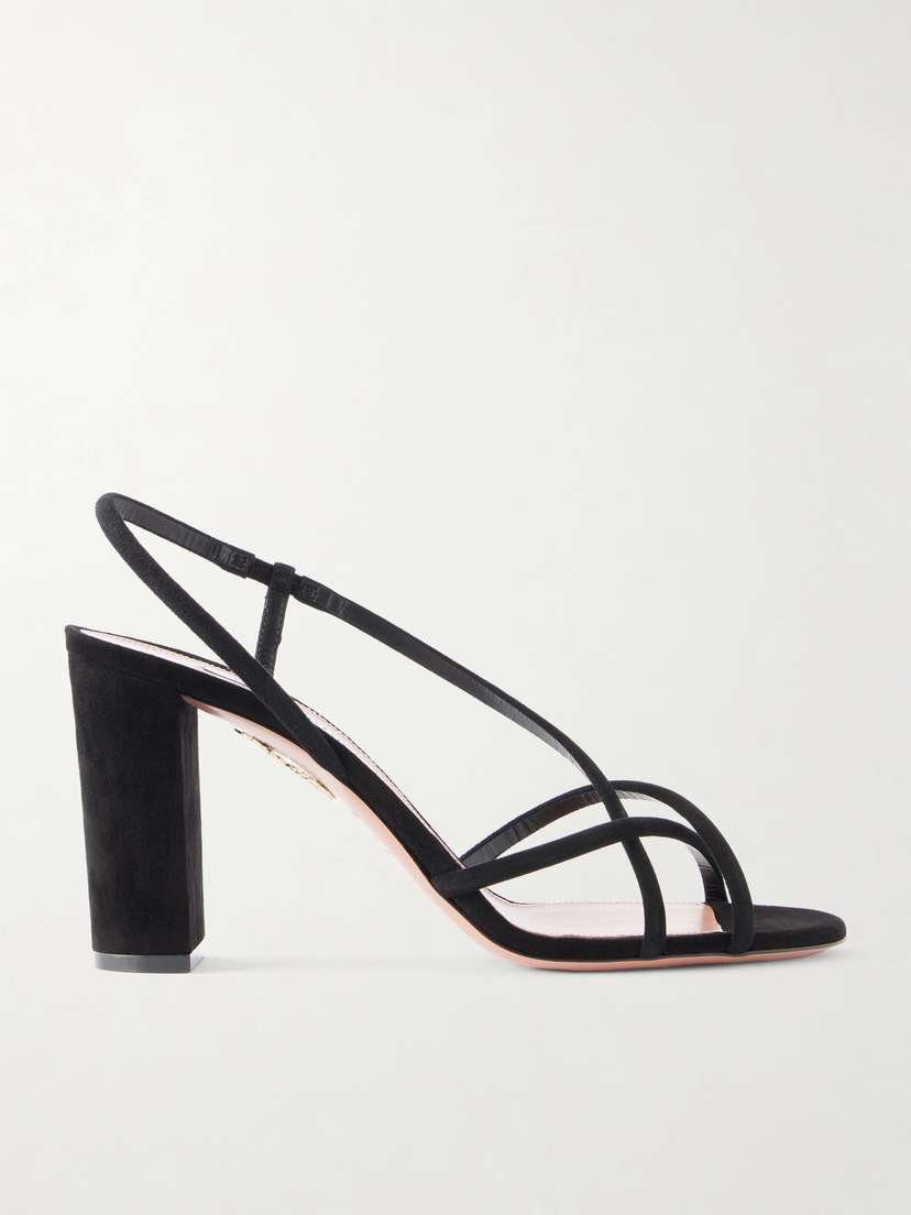Aquazzura Horizon 85mm Strap Suede Leather Sandal