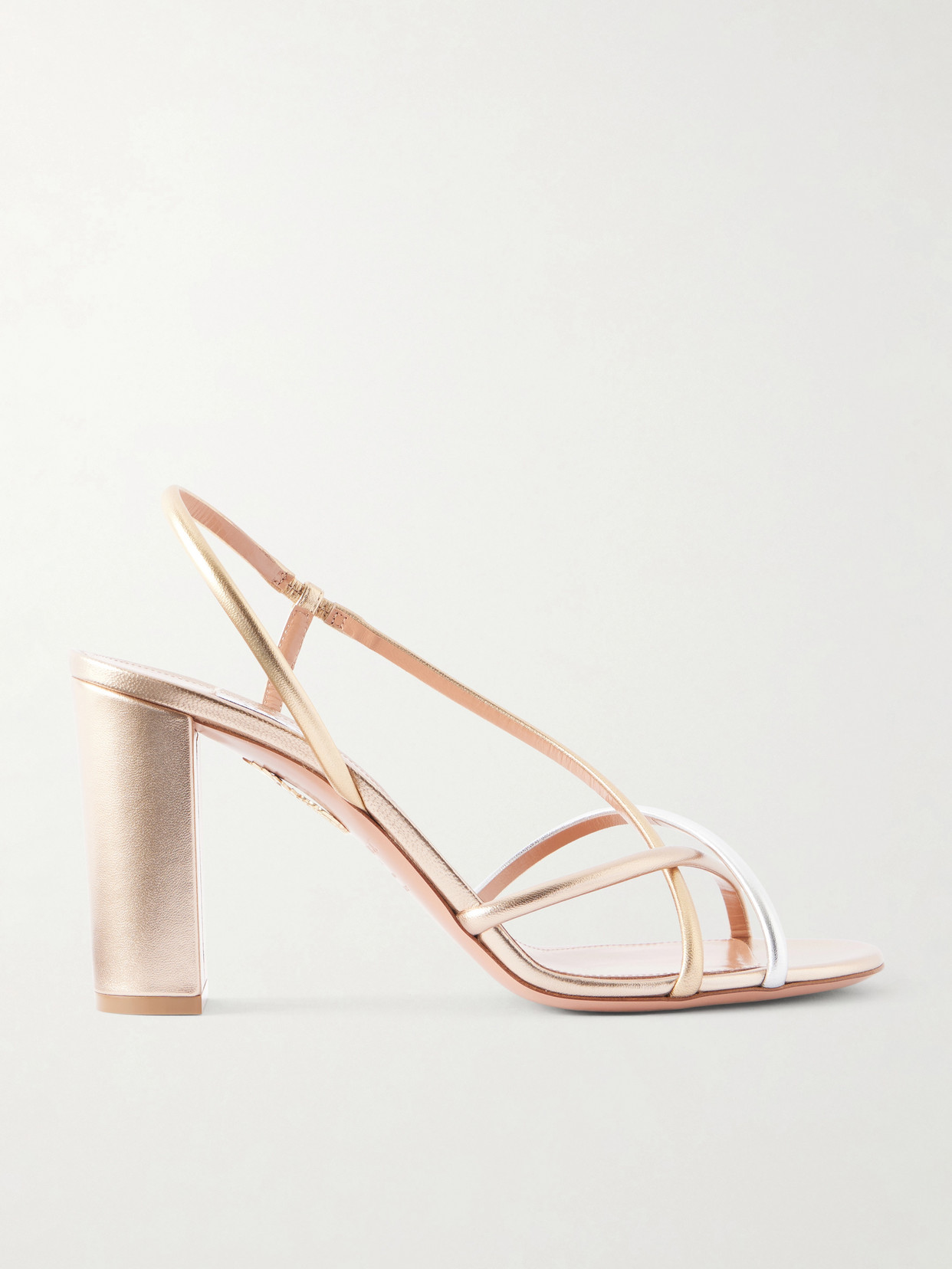 Aquazzura Horizon 85 Leather Sandals In Animal Print