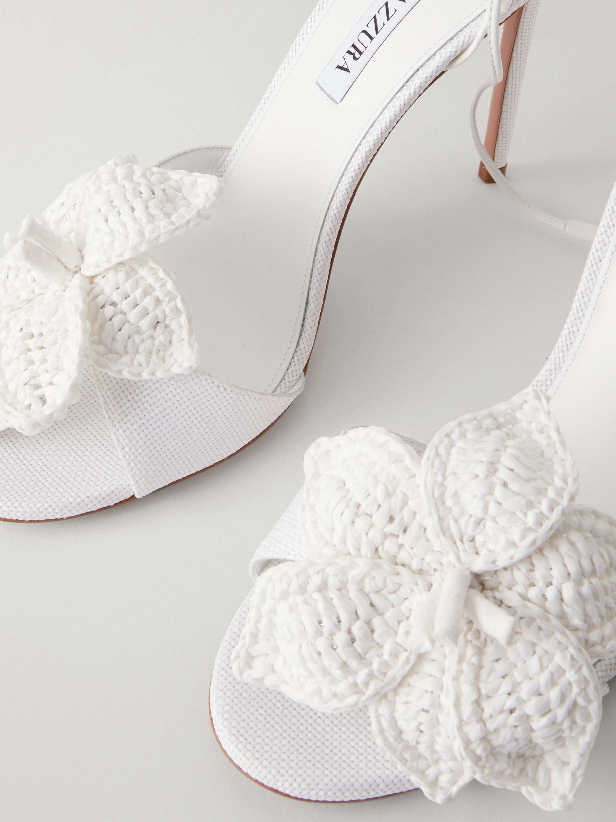 AQUAZZURA Calypso 105 raffia sandals | NET-A-PORTER