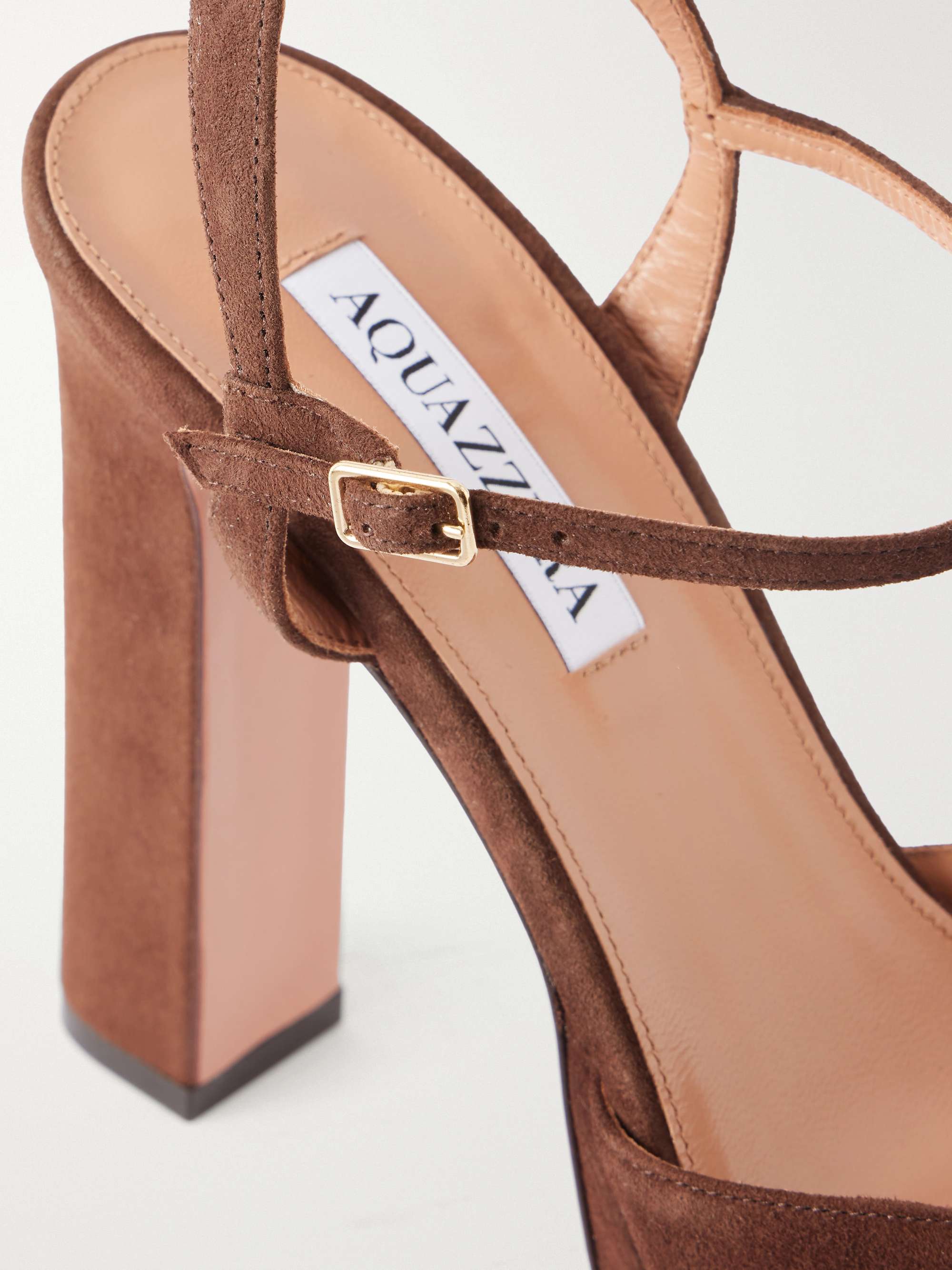 ナナ　キャメル36 AQUAZZURA Amira 110 suede platform pumps | NET-A-PORTER