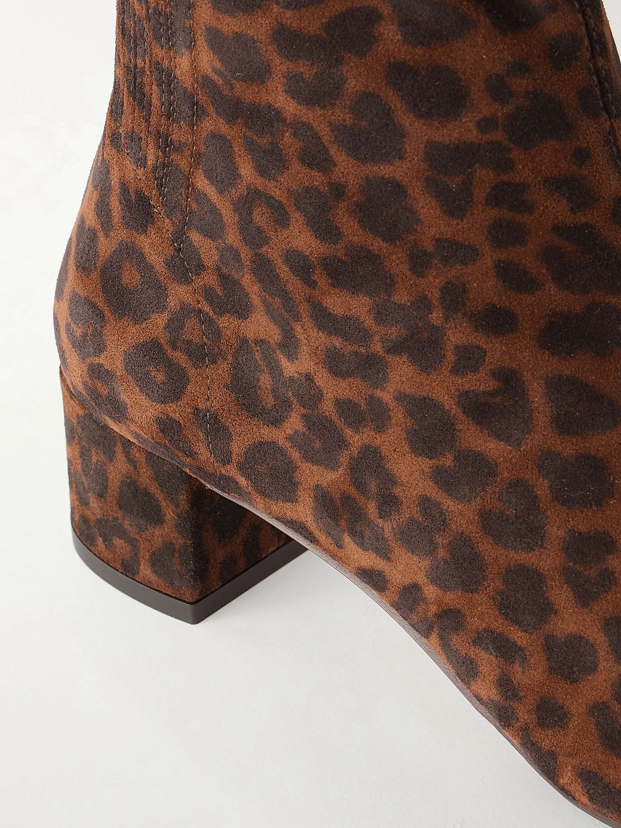 AQUAZZURA Saint Honoré 35 animal-print suede boots | NET-A-PORTER