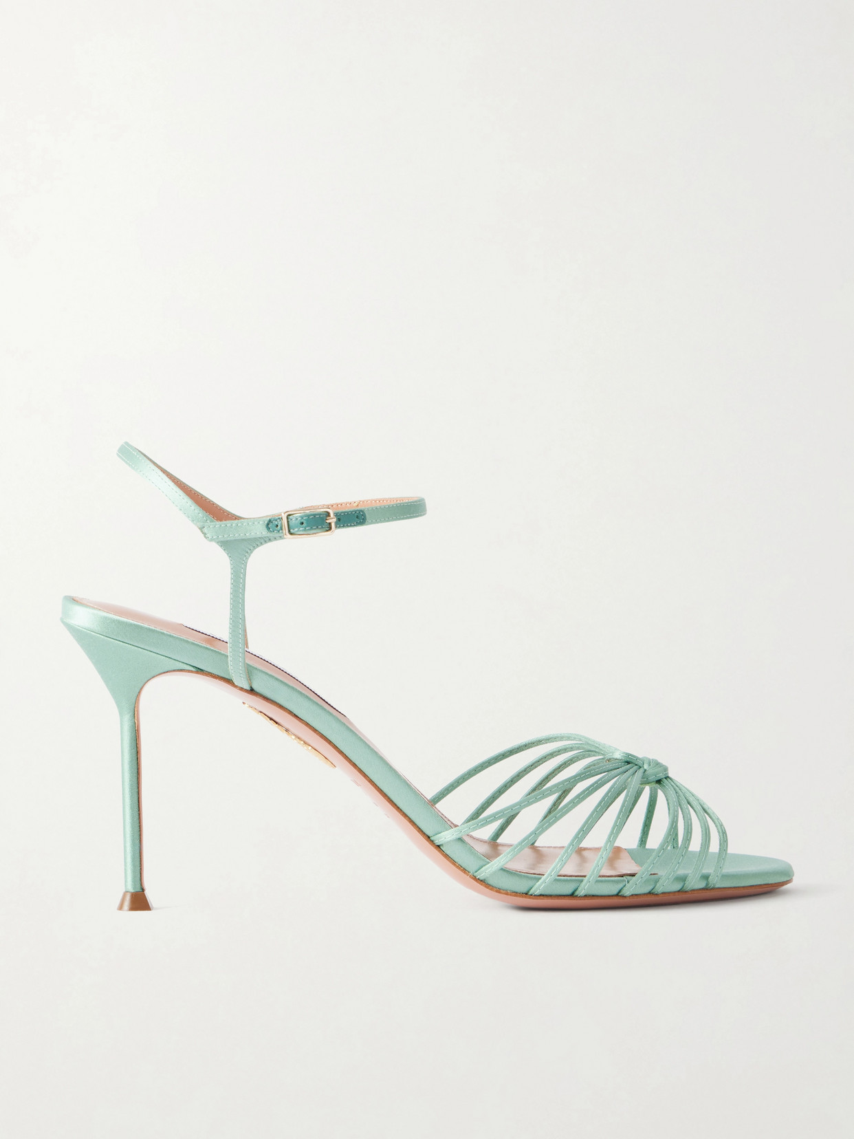 Aquazzura Serenity 85 Knotted Satin Sandals In Multi