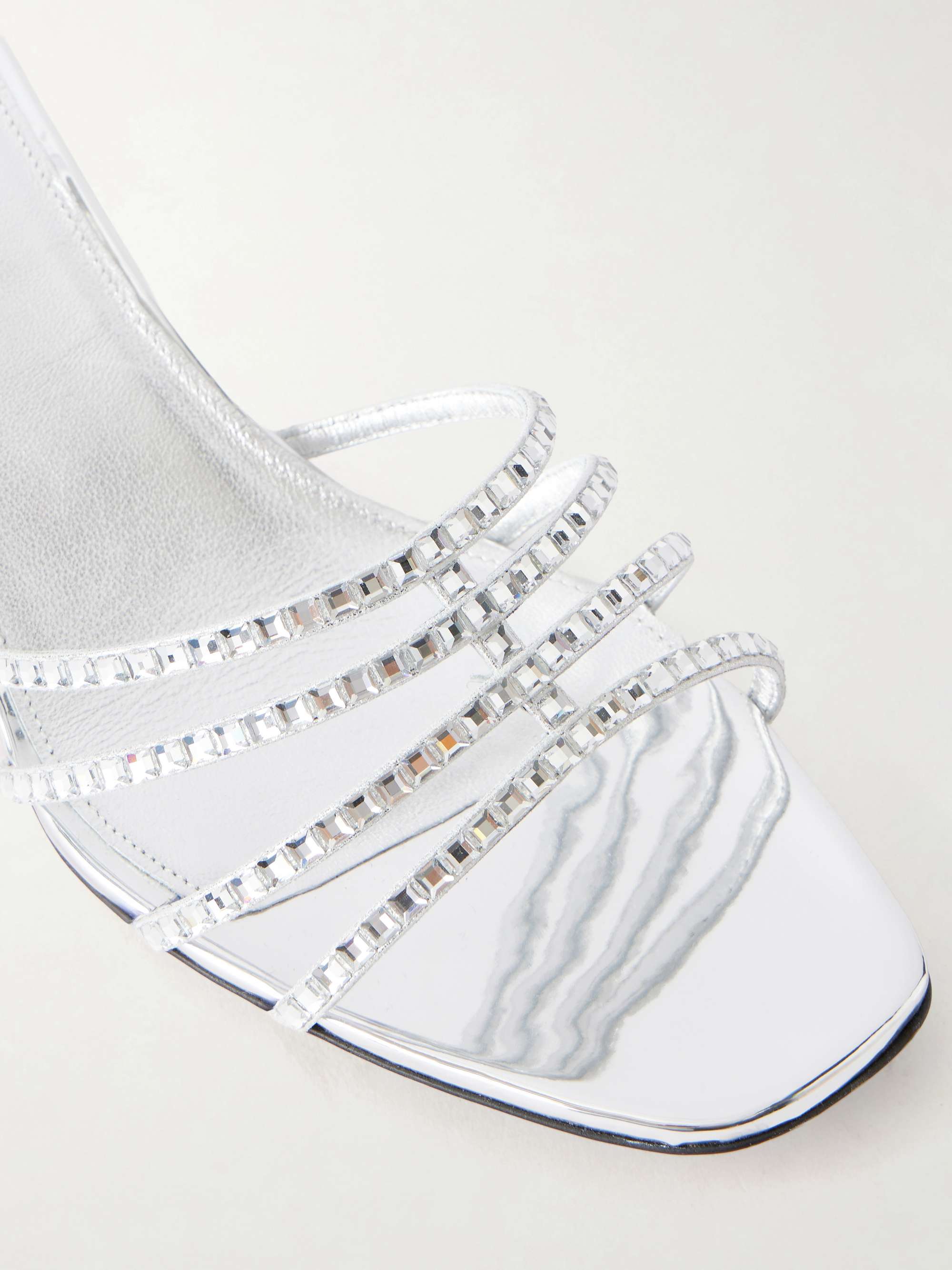 AQUAZZURA Sensation 35 embellished metallic leather mule | NET-A