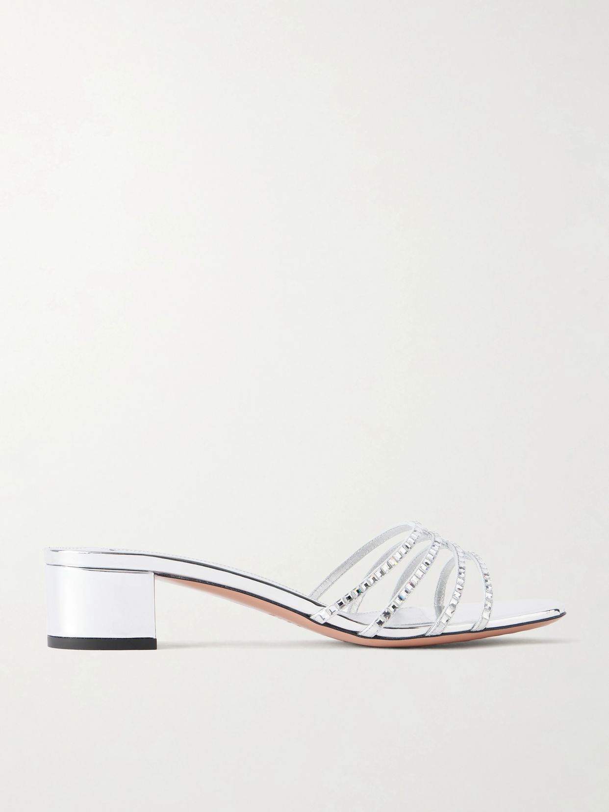Sensation 35 embellished metallic leather mule