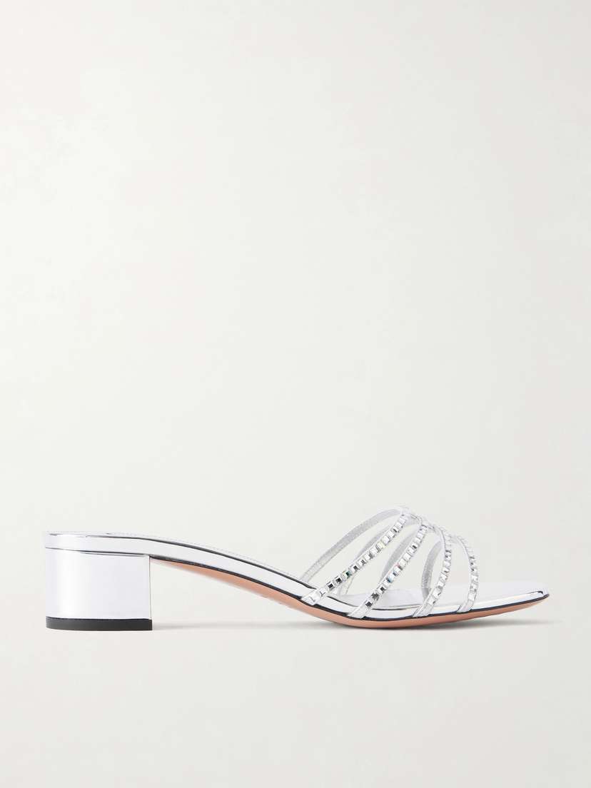 Aquazzura Sensation 35 Embellished Metallic Leather Mule | Thumbnail 6