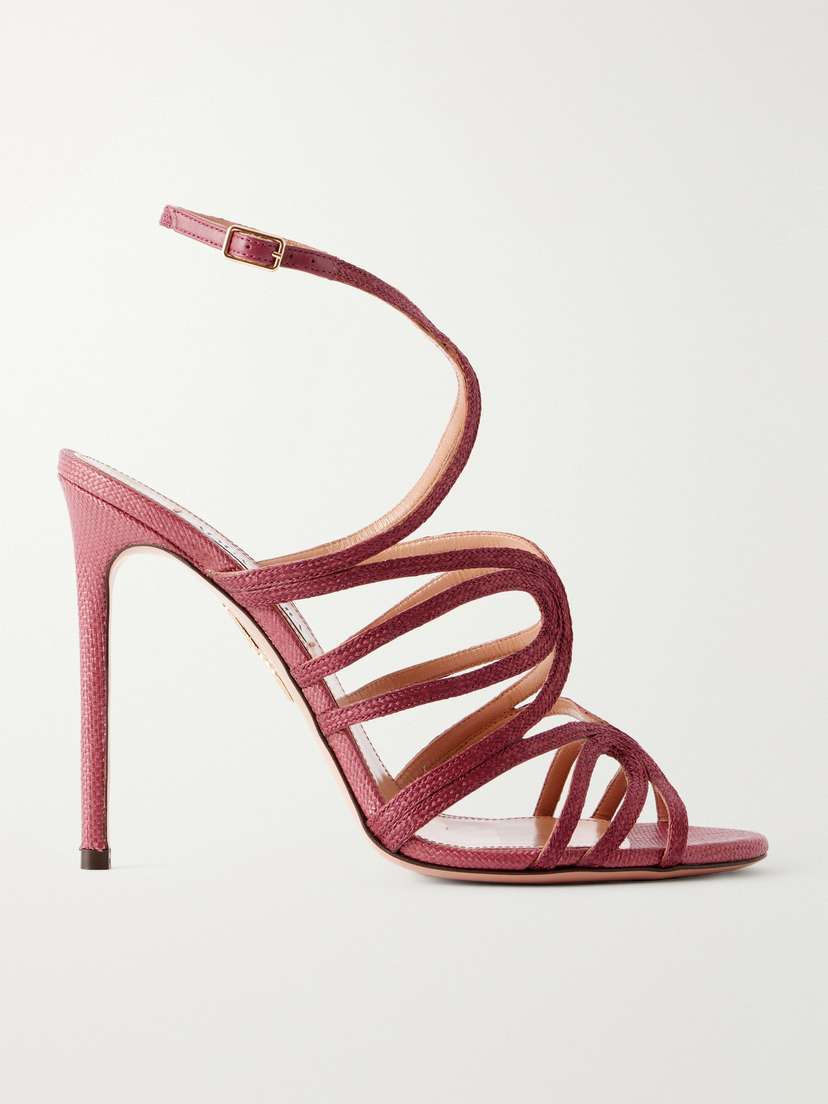 Aquazzura Serenade 105 Raffia Sandals