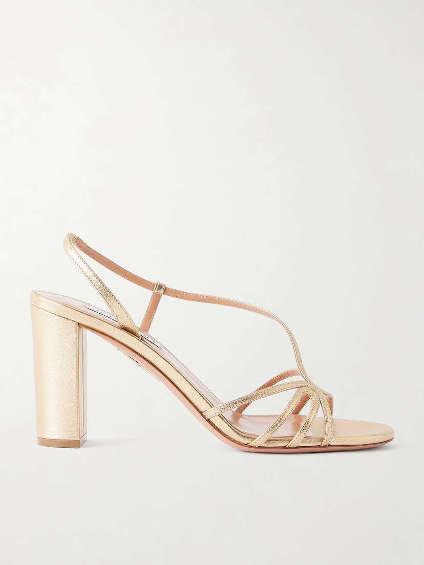 Aquazzura Talk To Me 85 Metallic Leather Sandals | Thumbnail 6 Aquazzura Talk To Me 85 Metallic Leather Sandals | Thumbnail 6