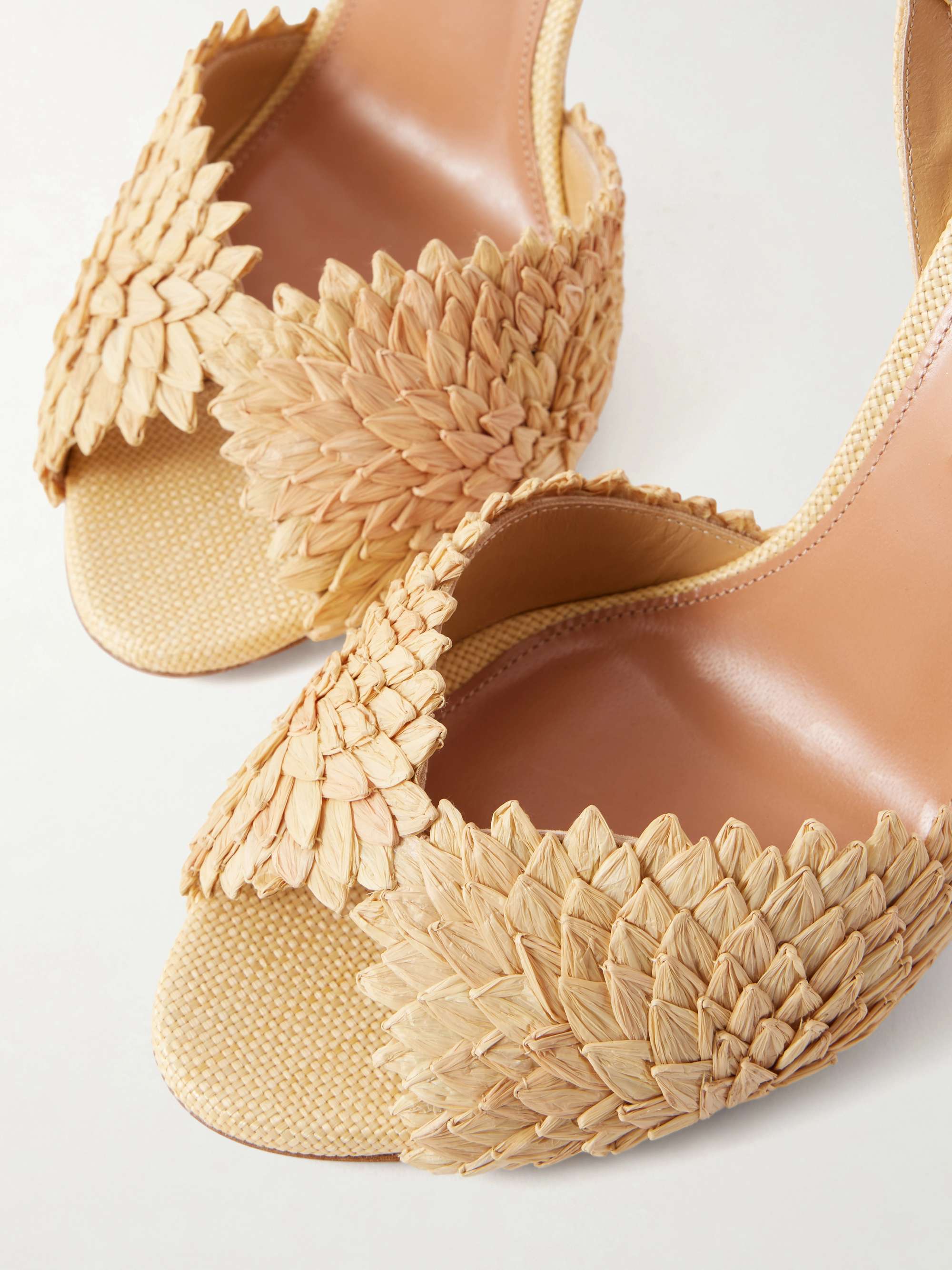 AQUAZZURA Rio Flirt 105 mm raffia sandals | NET-A-PORTER AQUAZZURA Rio Flirt 105 mm raffia sandals | NET-A-PORTER