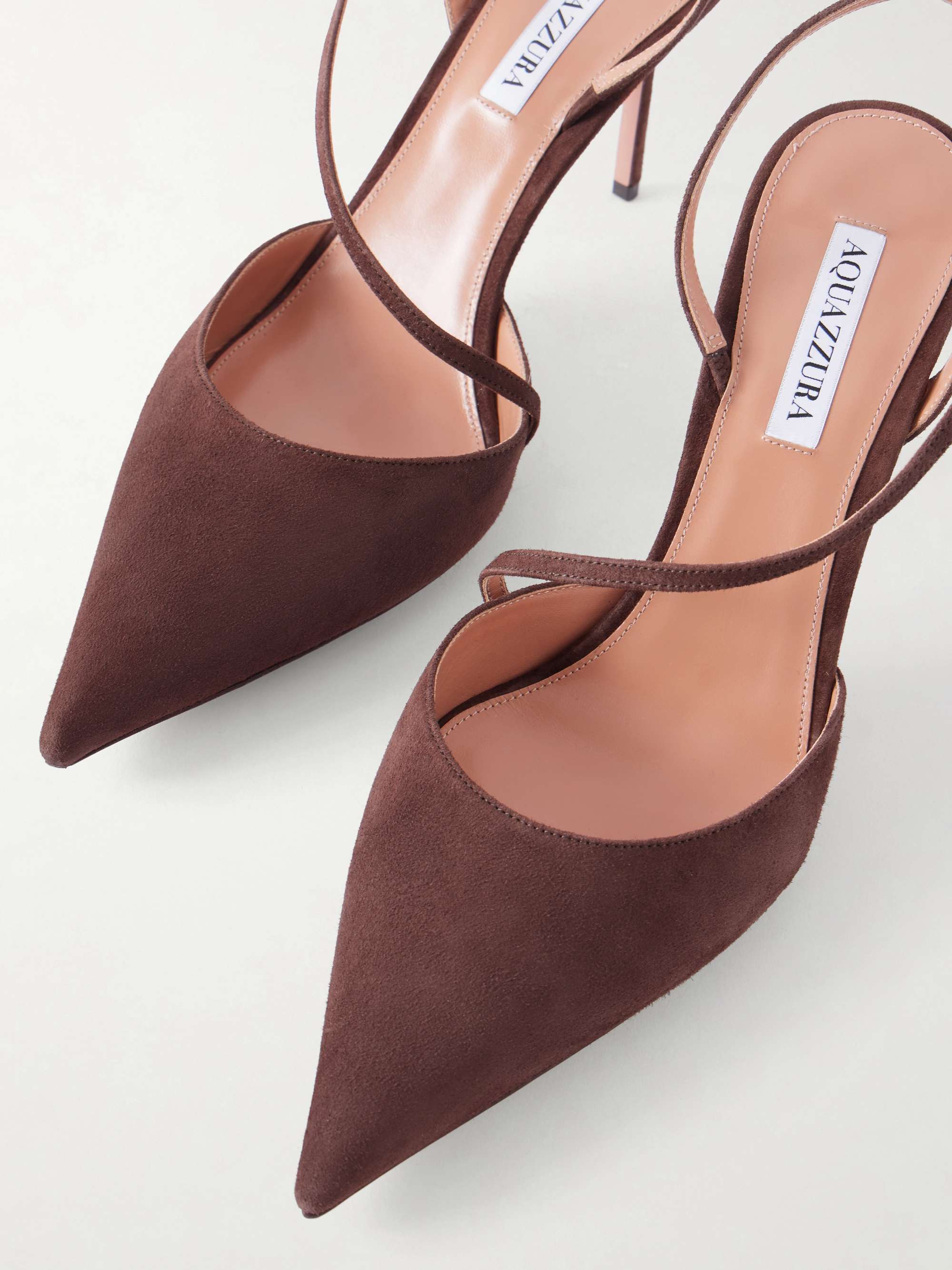 AQUAZZURA Dynasty 85 suede pump | NET-A-PORTER