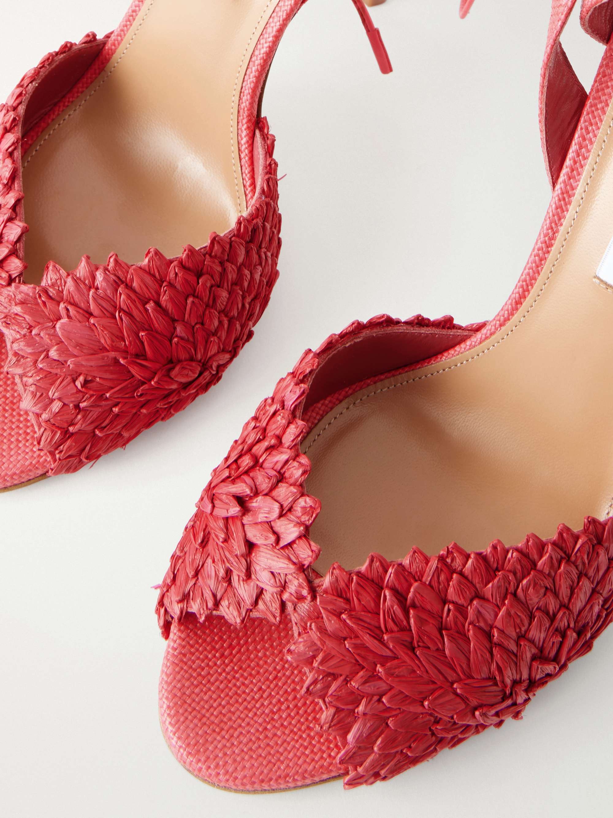AQUAZZURA Rio Flirt 105 raffia sandals | NET-A-PORTER