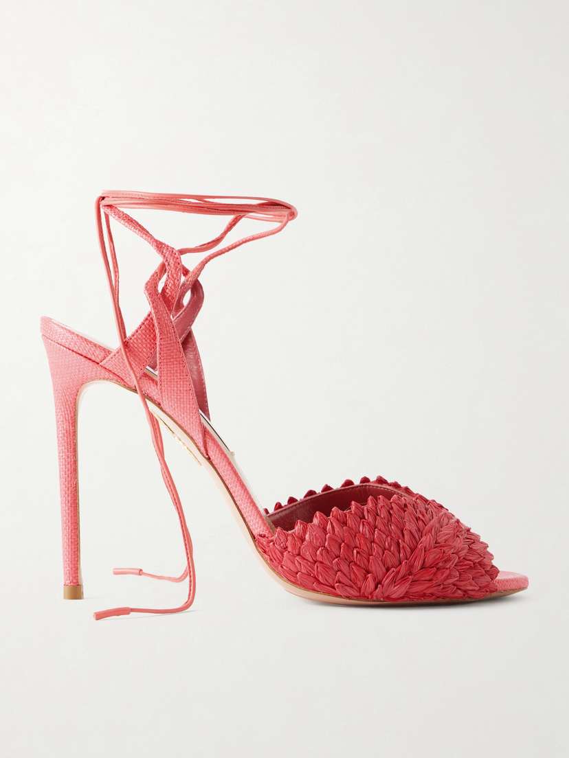 Aquazzura Rio Flirt 105 Raffia Sandals