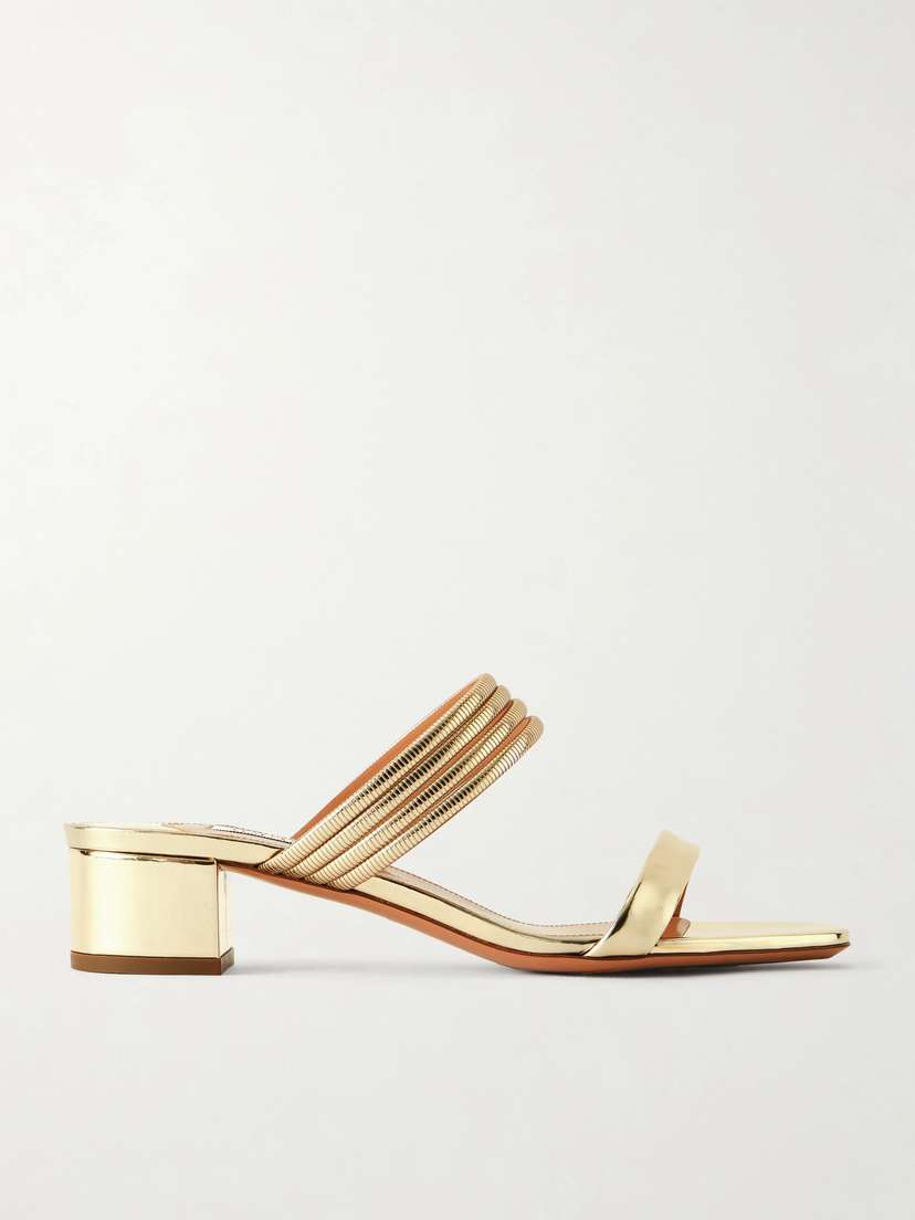 Aquazzura Collier 35 Embellished Metallic Leather Mule | Thumbnail 6 Aquazzura Collier 35 Embellished Metallic Leather Mule | Thumbnail 6